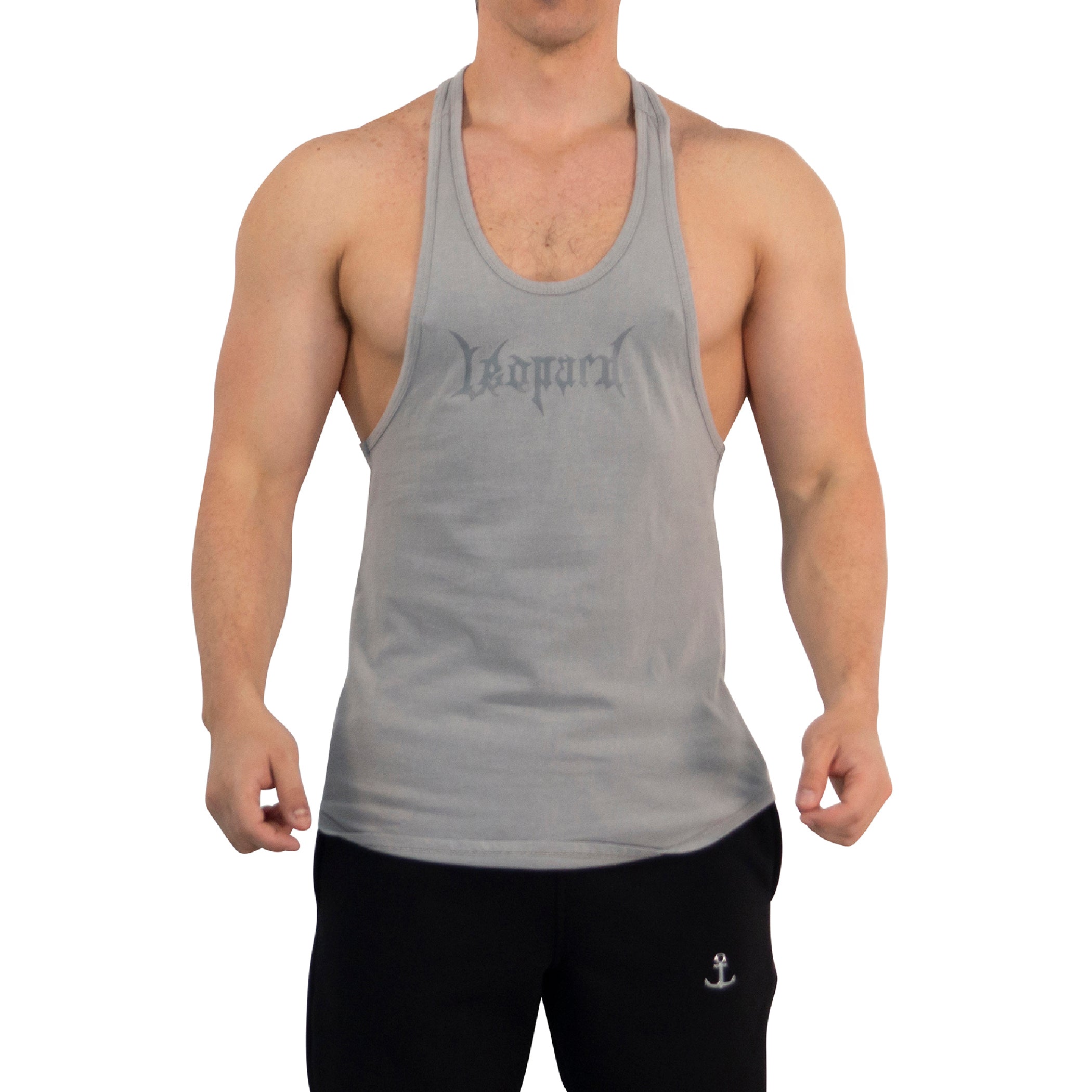 Playera Stringer Tank Dark Series Leopard Pigment Light Gray