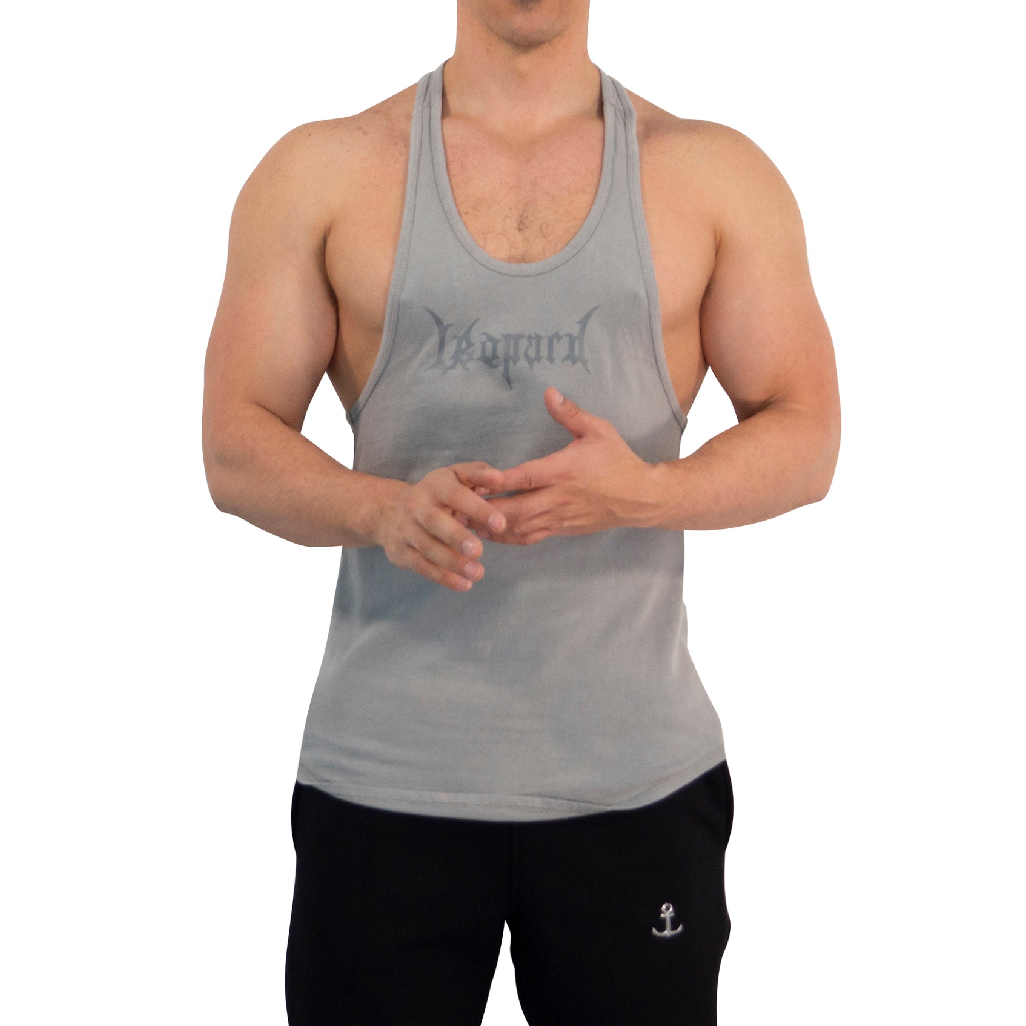 Playera Stringer Tank Dark Series Leopard Pigment Light Gray