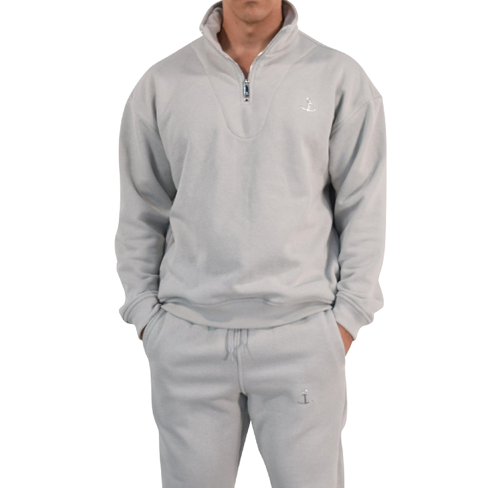 Fleece Pullover Hoodie Offline Mode Stone Gray