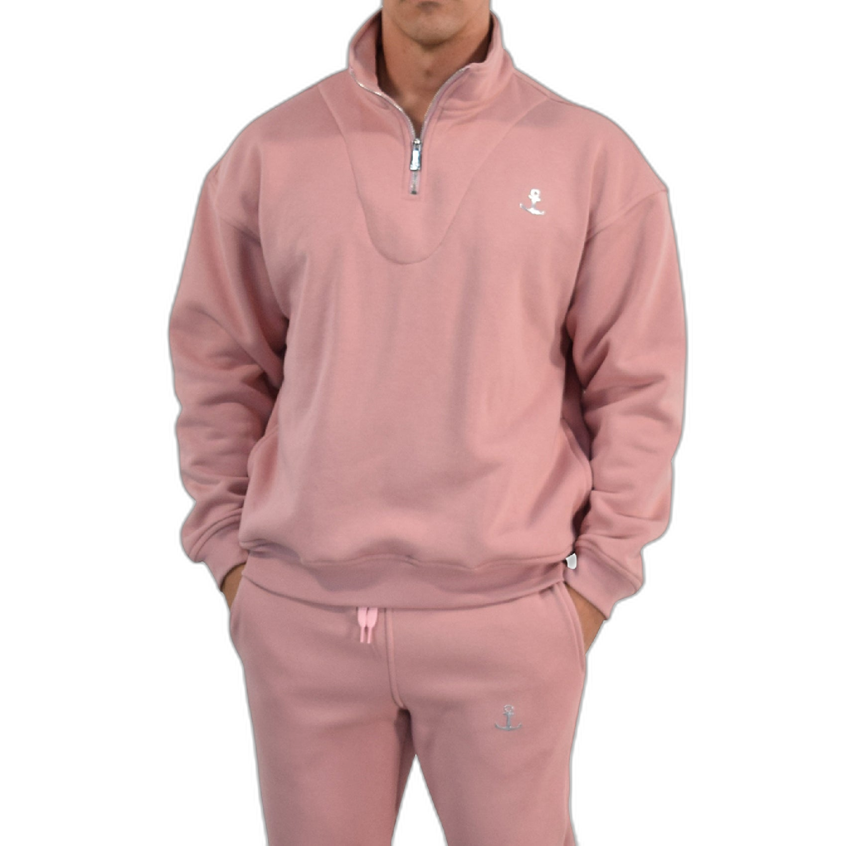 Fleece Pullover Hoodie Offline Mode Pink