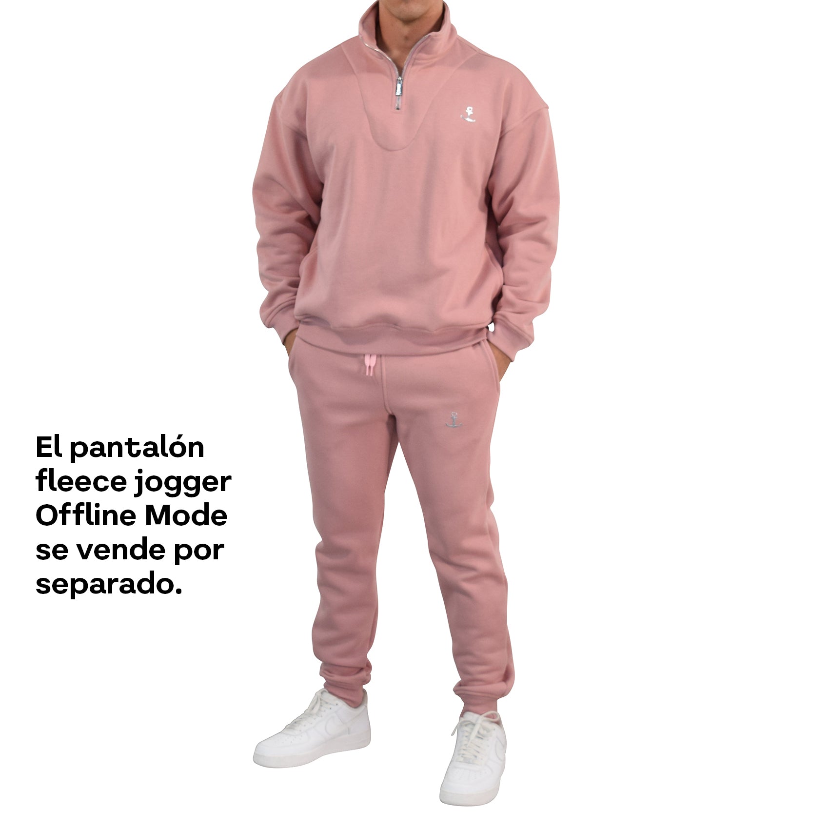 Fleece Pullover Hoodie Offline Mode Pink