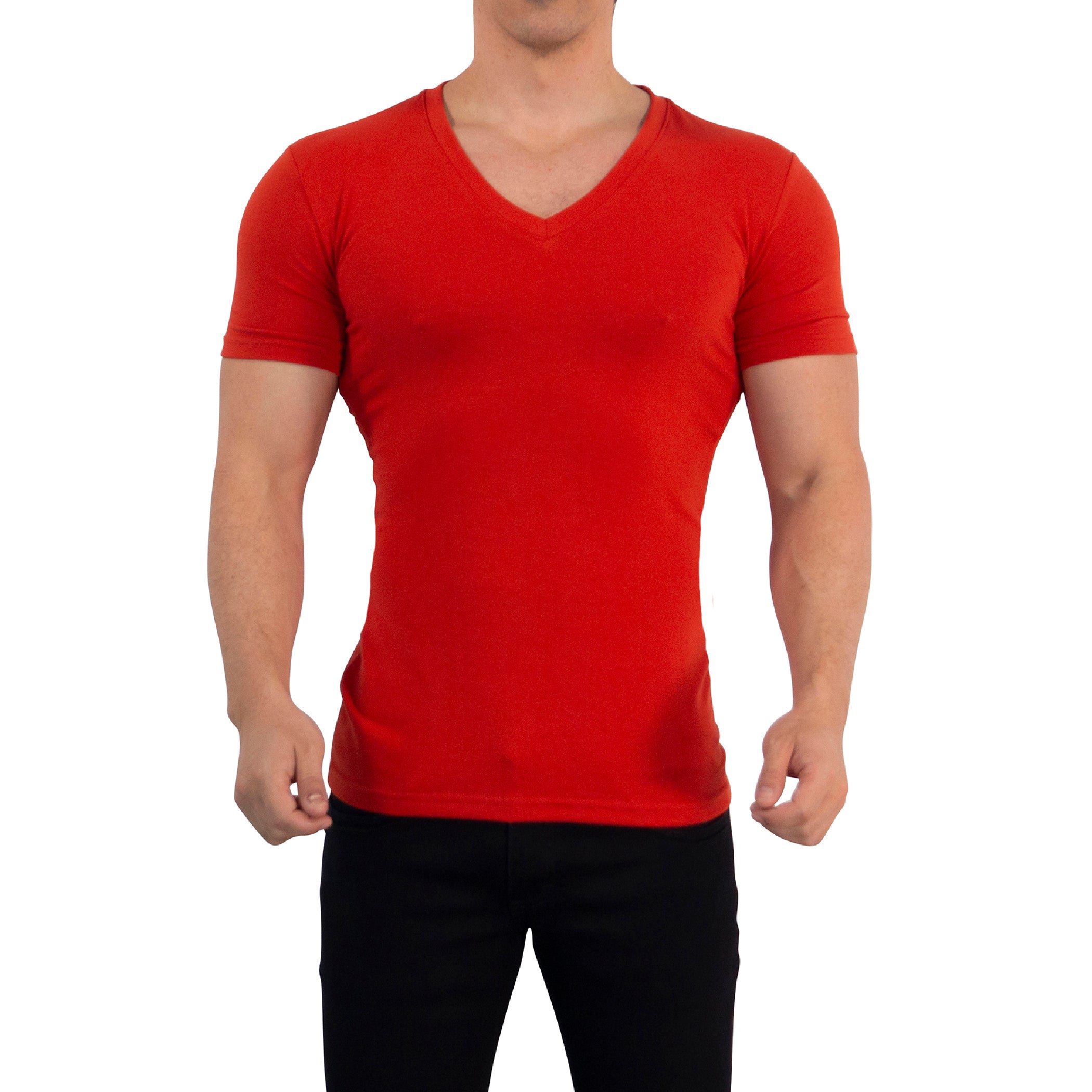 Red Deep V Neck T-shirt