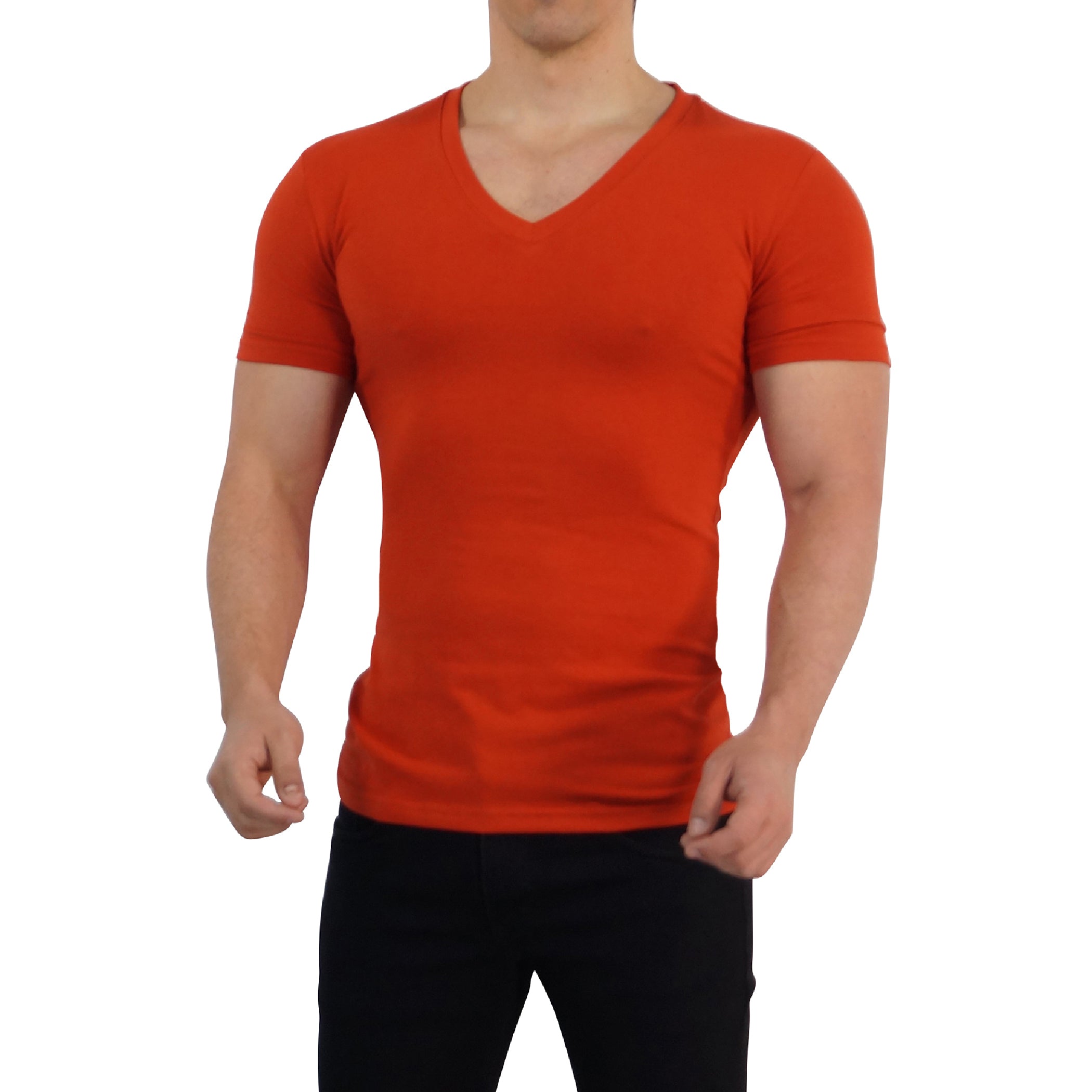 Red Deep V Neck T-shirt