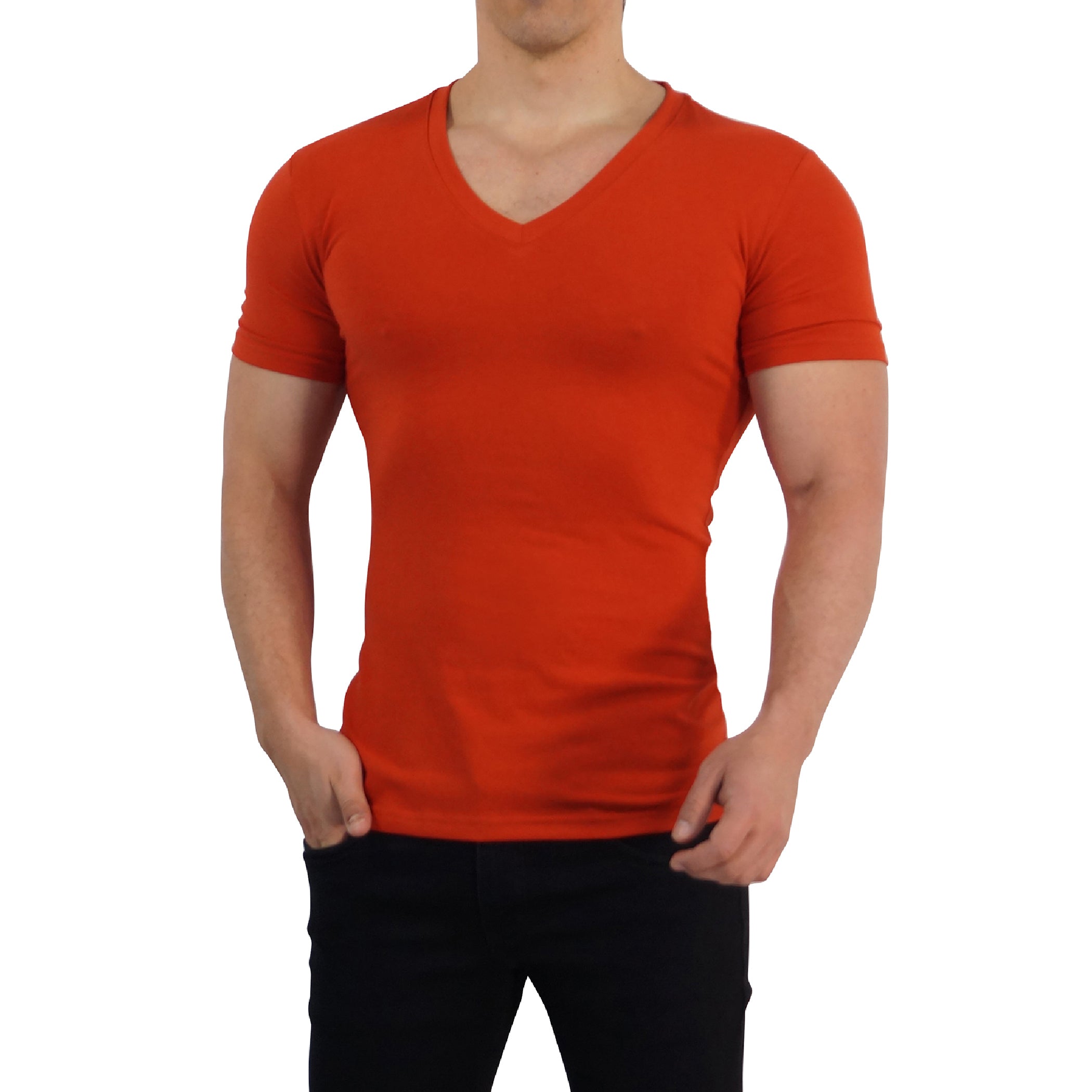 Red Deep V Neck T-shirt
