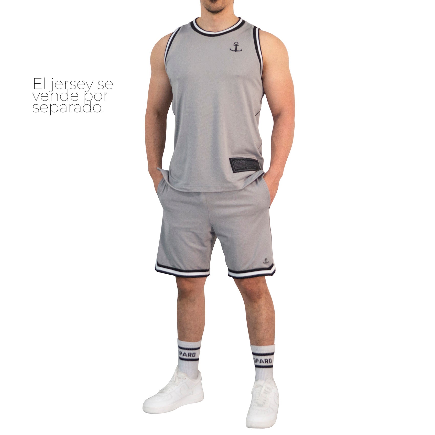 Mesh Short Mamba State Gray Anchor Logo