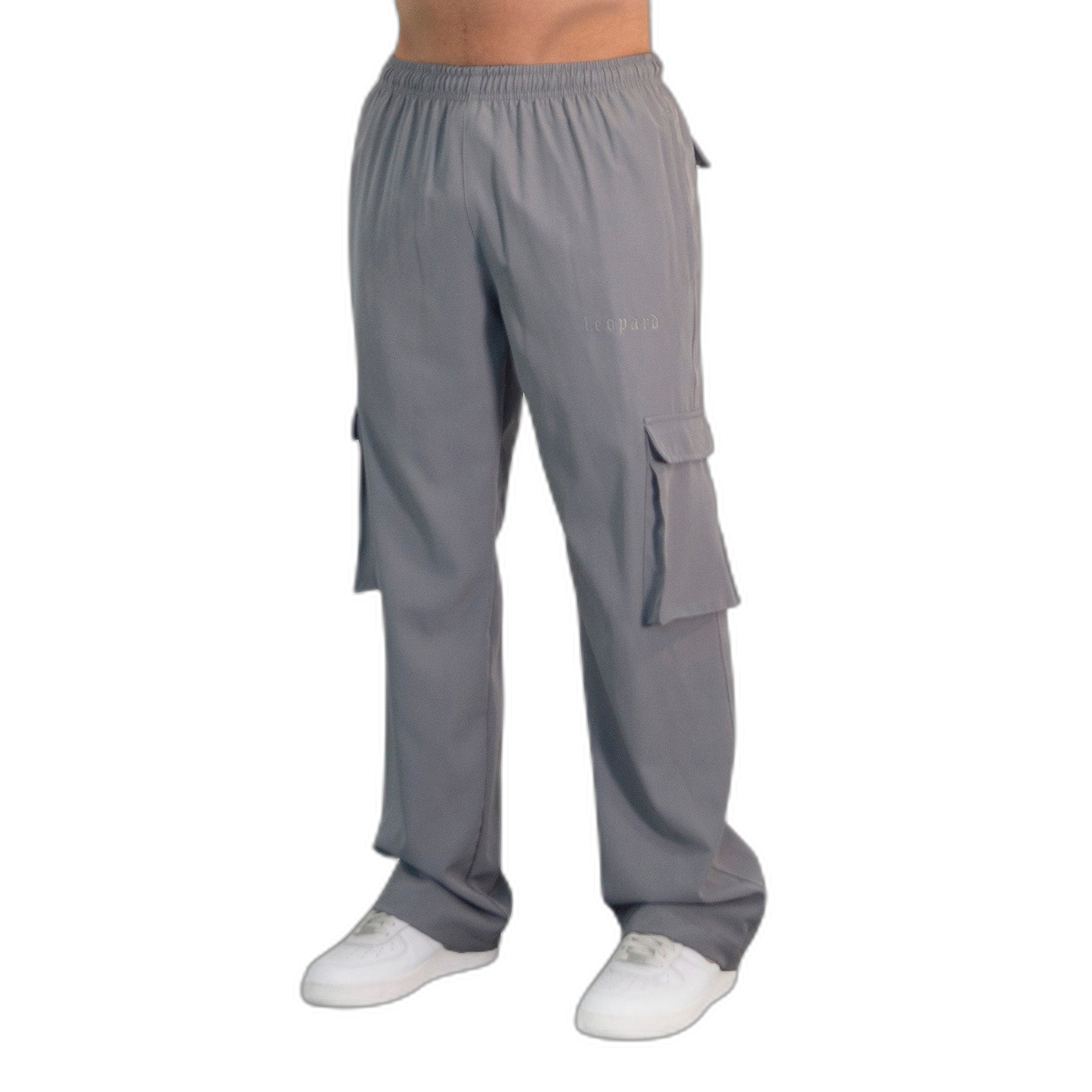 Parachute Cargo Track Pants Jogger Trouser Light Gray