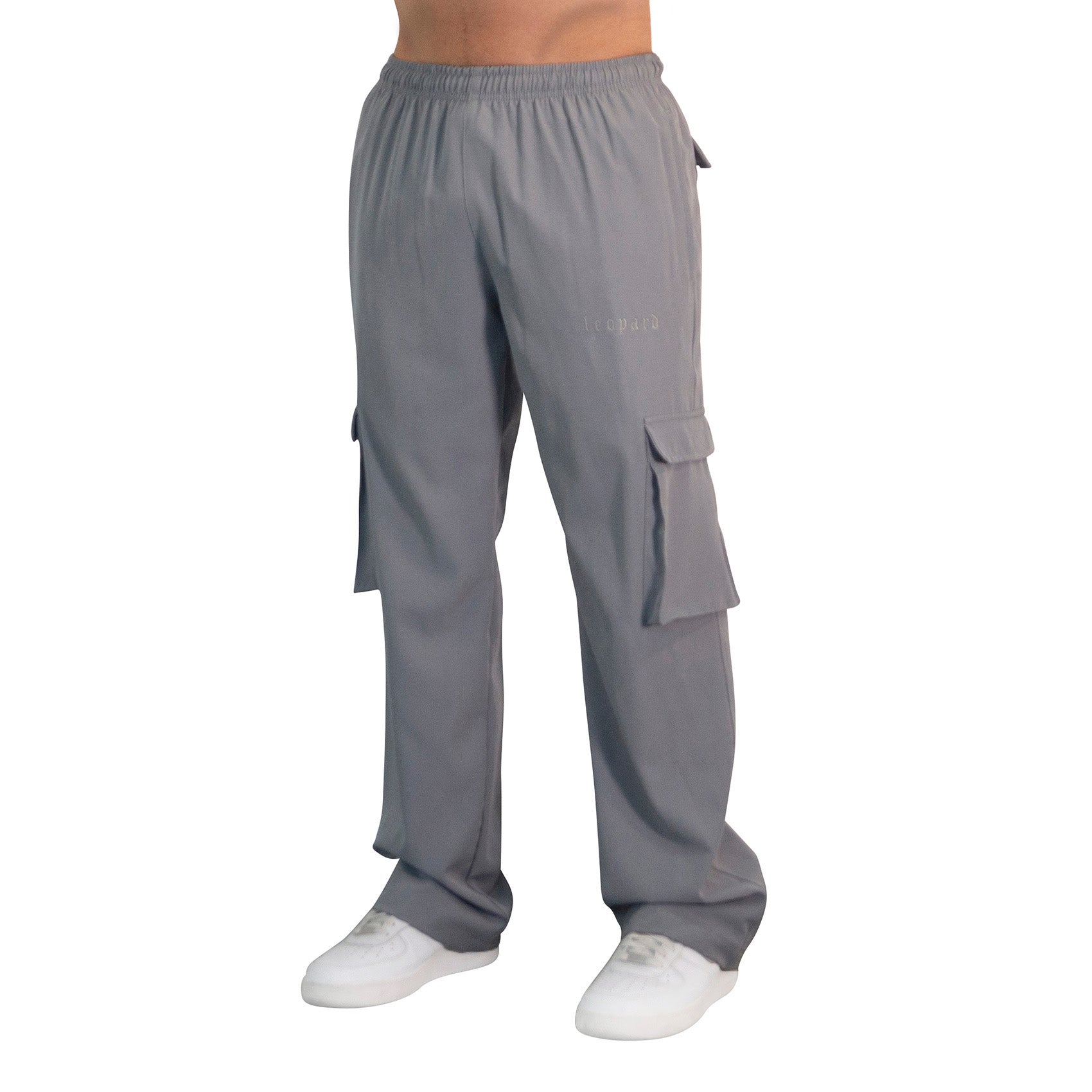 Parachute Cargo Track Pants Jogger Trouser Light Gray