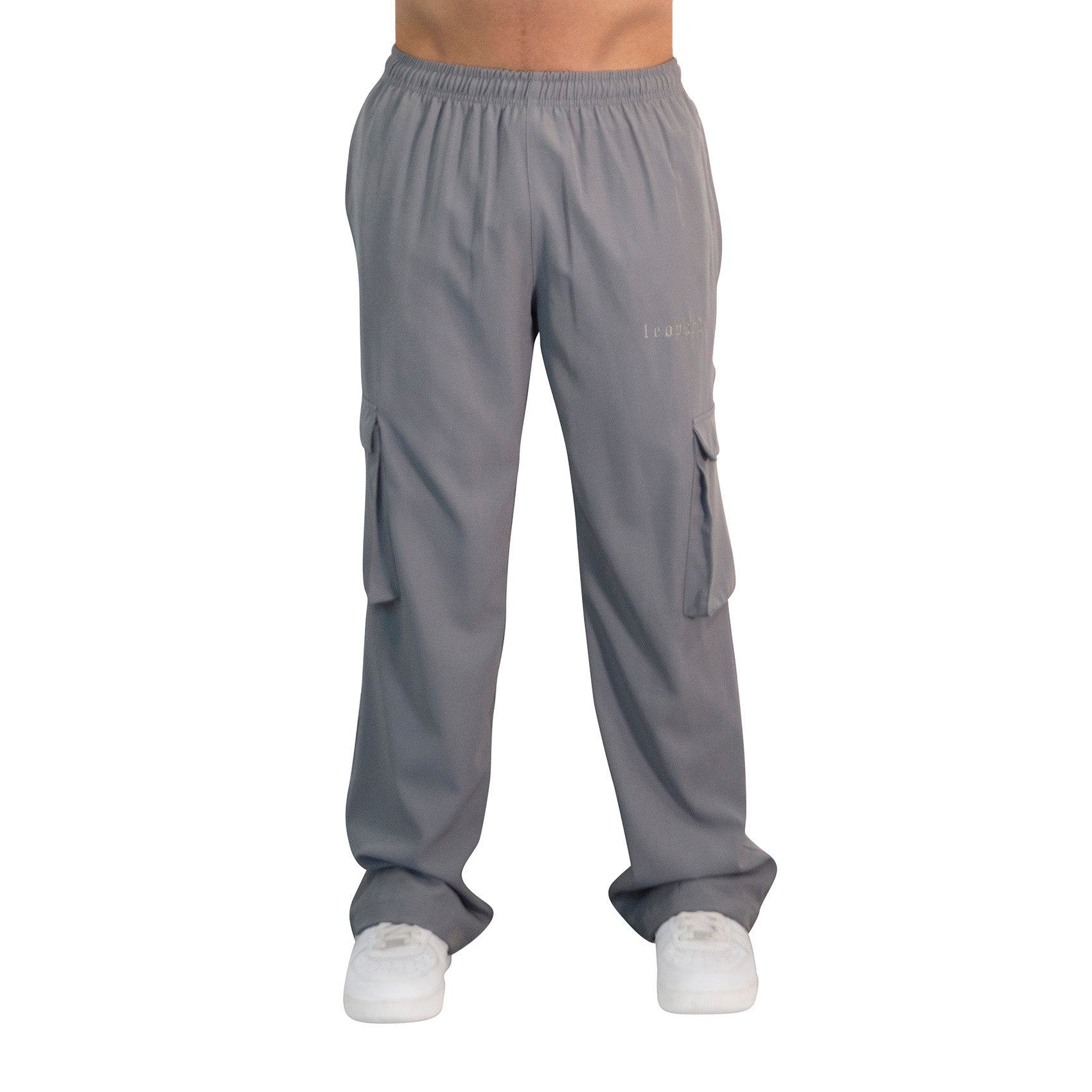 Parachute Cargo Track Pants Jogger Trouser Light Gray