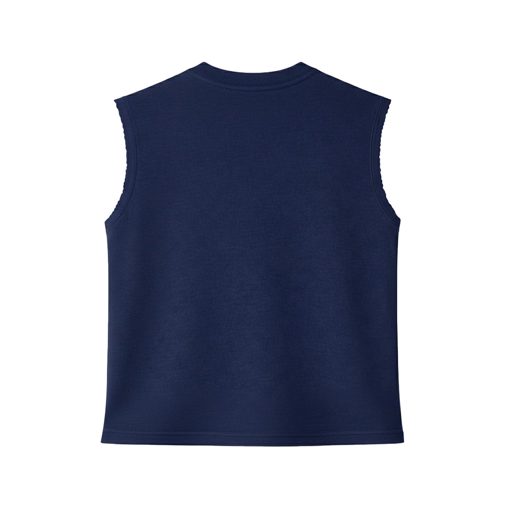 Playera Sleeveless Boxy | Oversized Signature Series Navy