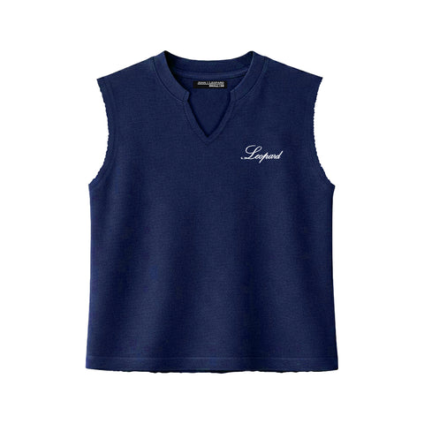 Playera Sleeveless Boxy | Oversized Signature Series Navy