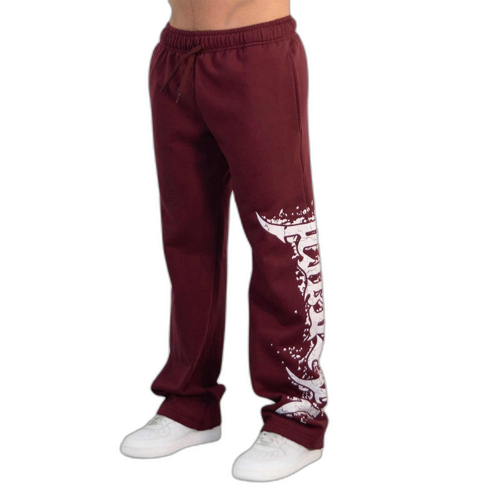 Jogger Straight Fit Dark Series Distressed Logo Burgundy