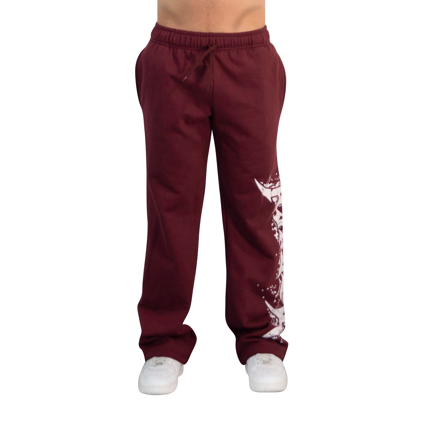 Jogger Straight Fit Dark Series Distressed Logo Burgundy