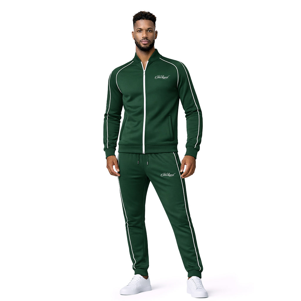 Heritage Tracksuit Green Details White