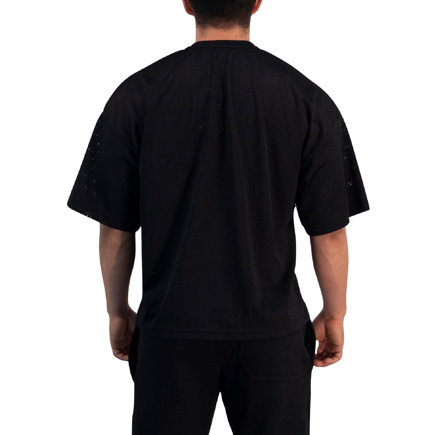 Crop Jersey Oversized Black Dark Logo Black