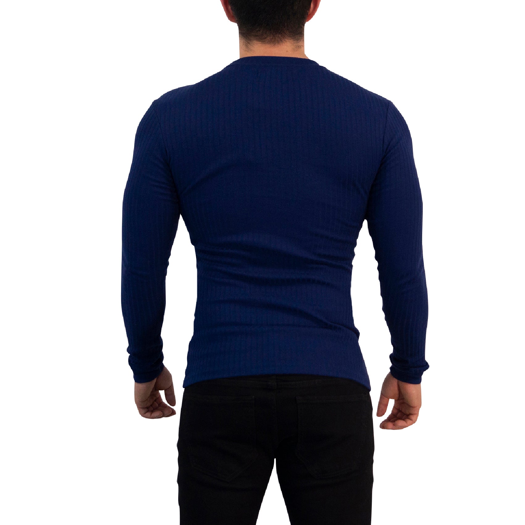 Playera Ribbed Long Sleeve Navy