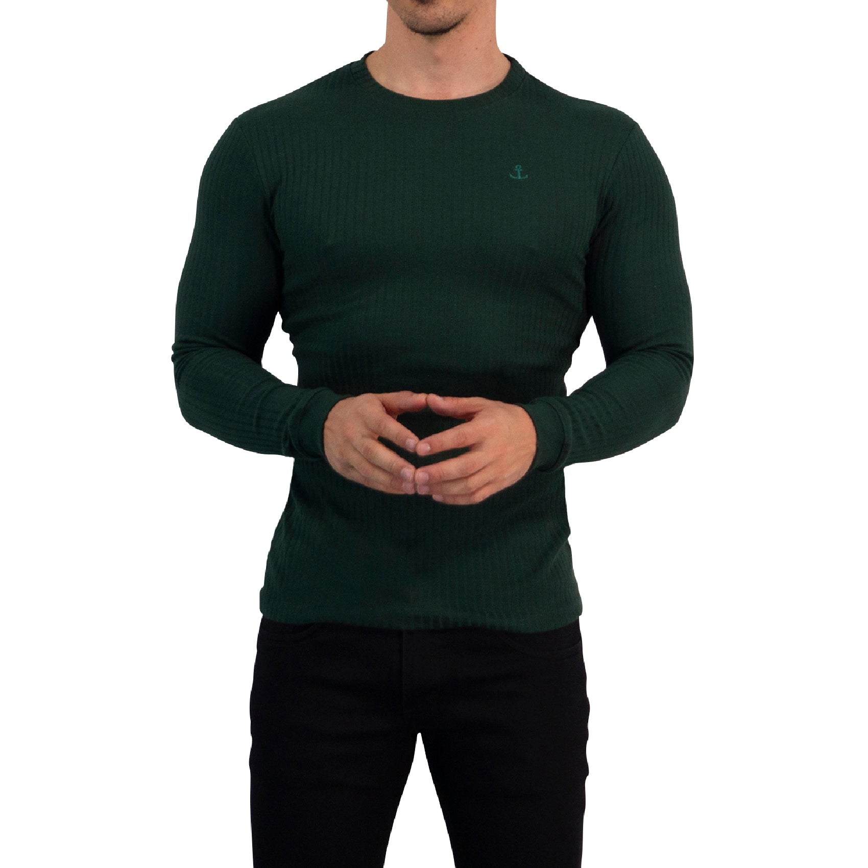 Playera Ribbed Long Sleeve Seaweed Green