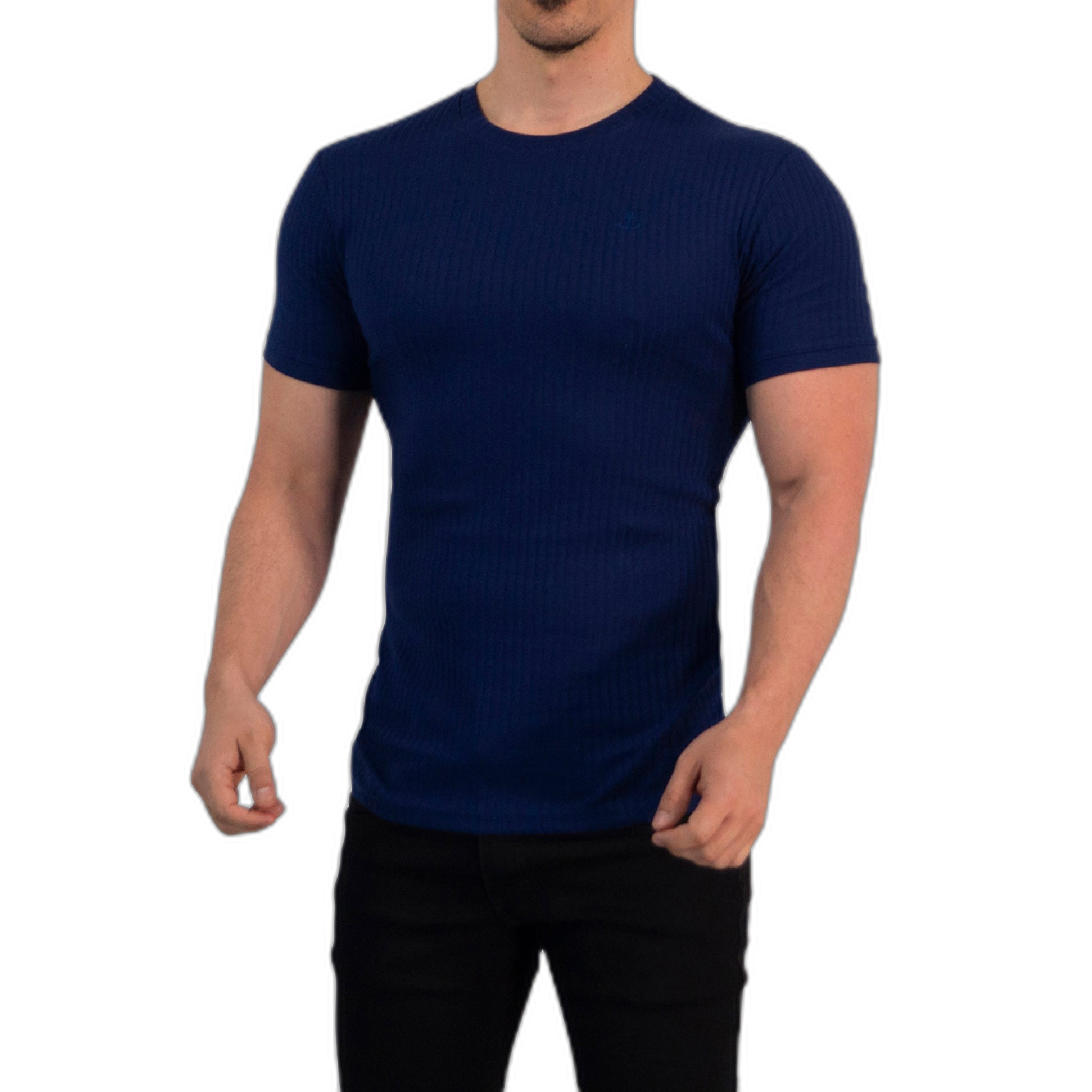 Playera Ribbed Short Sleeve Navy