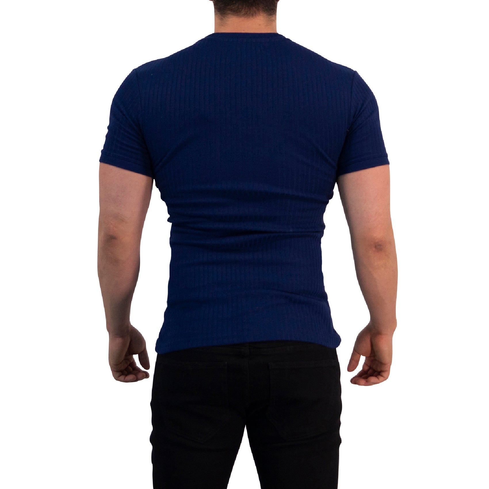 Playera Ribbed Short Sleeve Navy