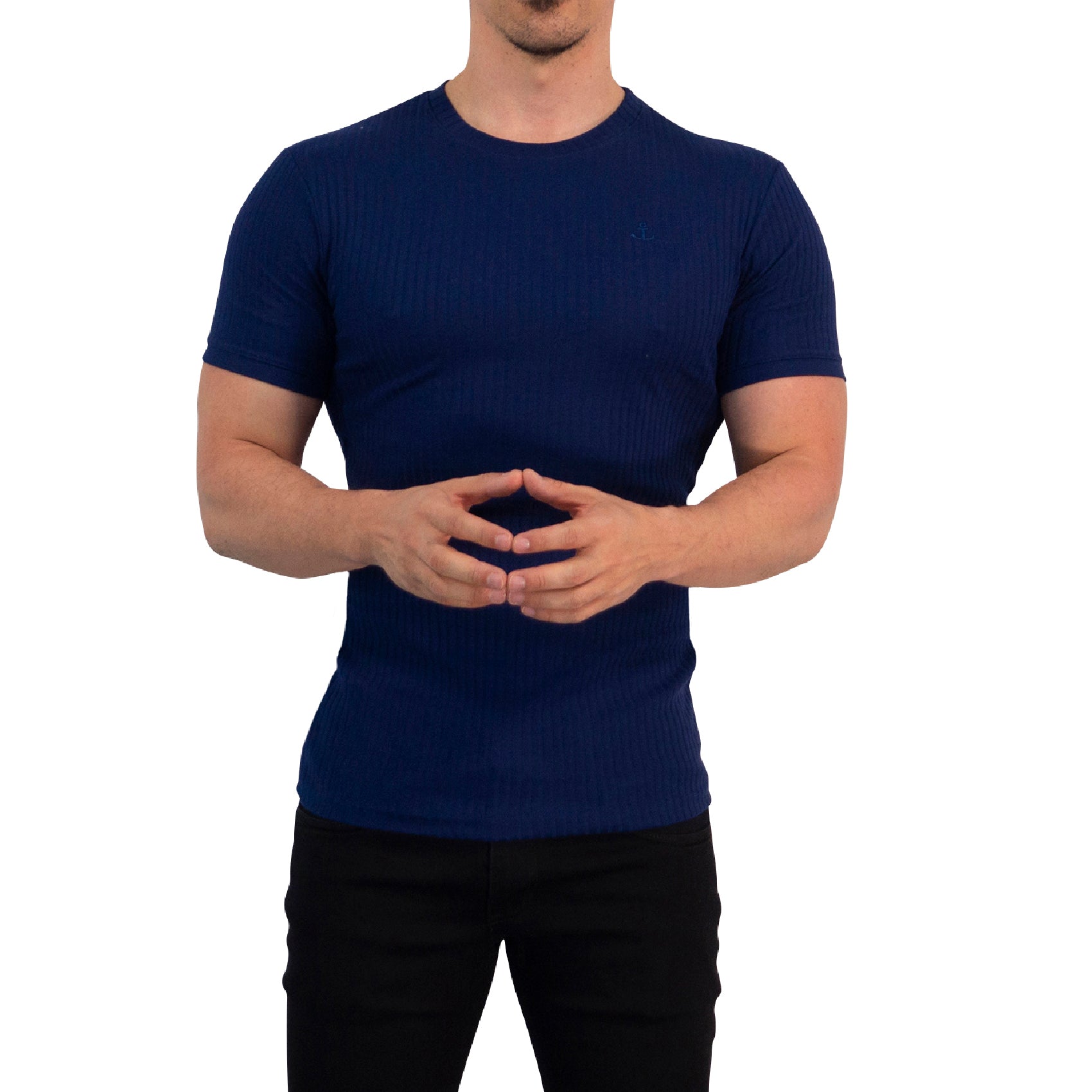 Playera Ribbed Short Sleeve Navy