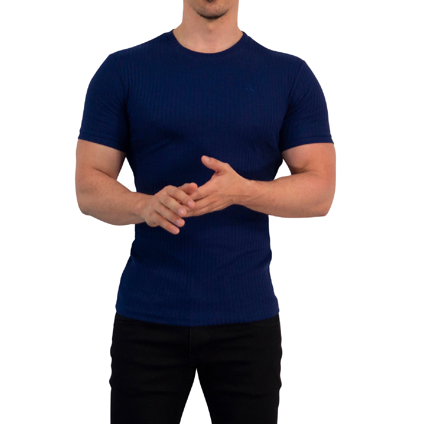 Playera Ribbed Short Sleeve Navy