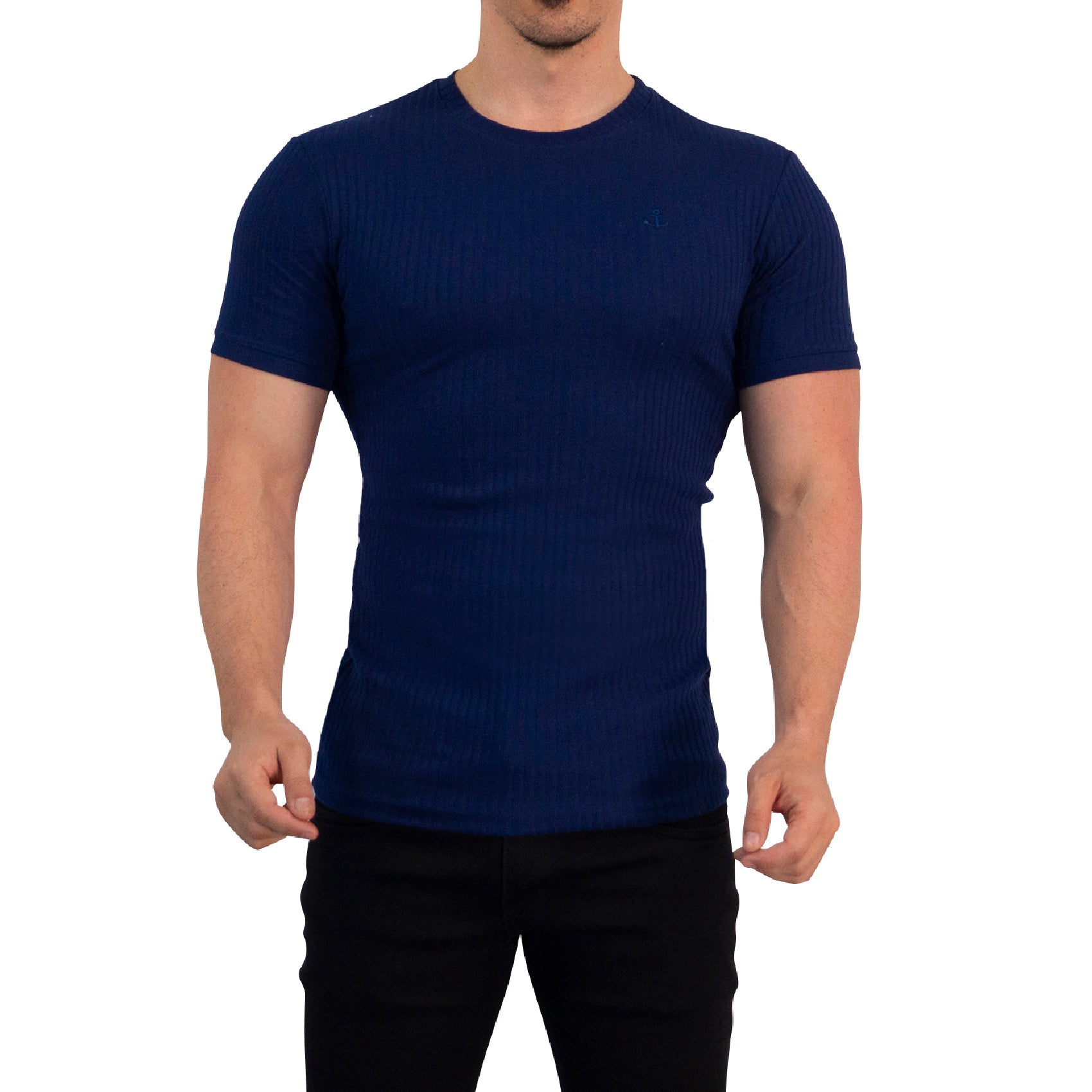 Playera Ribbed Short Sleeve Navy
