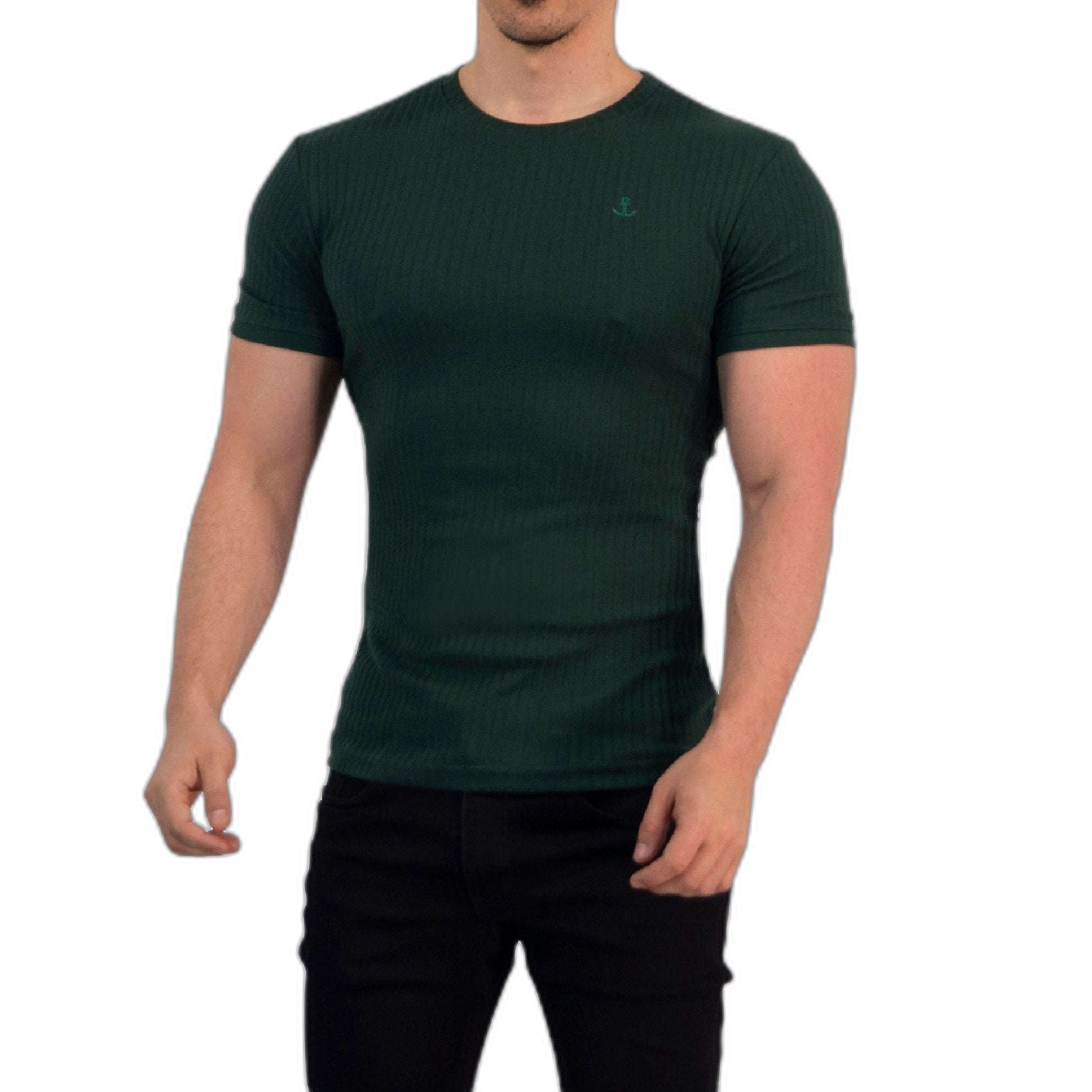 Playera Ribbed Short Sleeve Seaweed Green