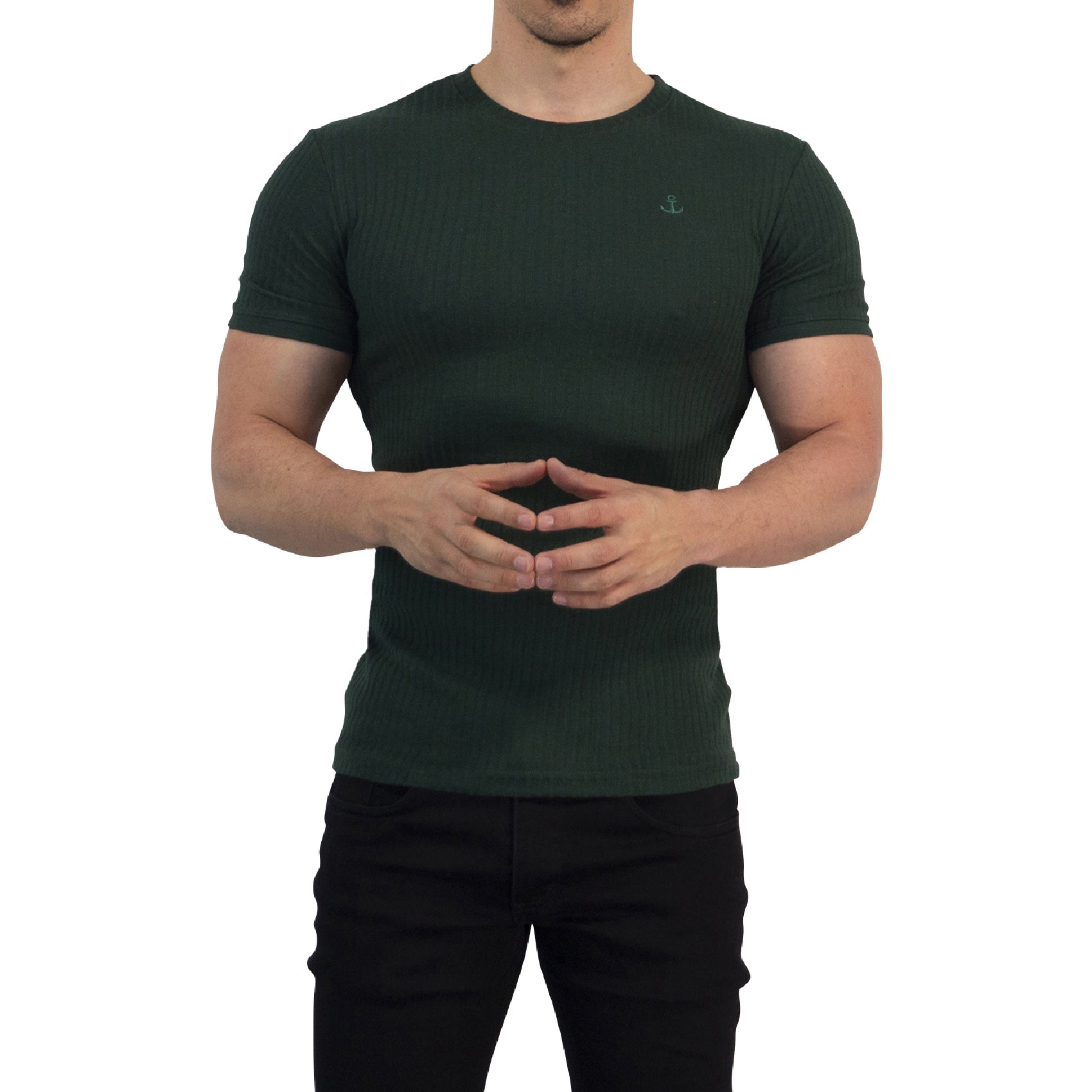 Playera Ribbed Short Sleeve Seaweed Green
