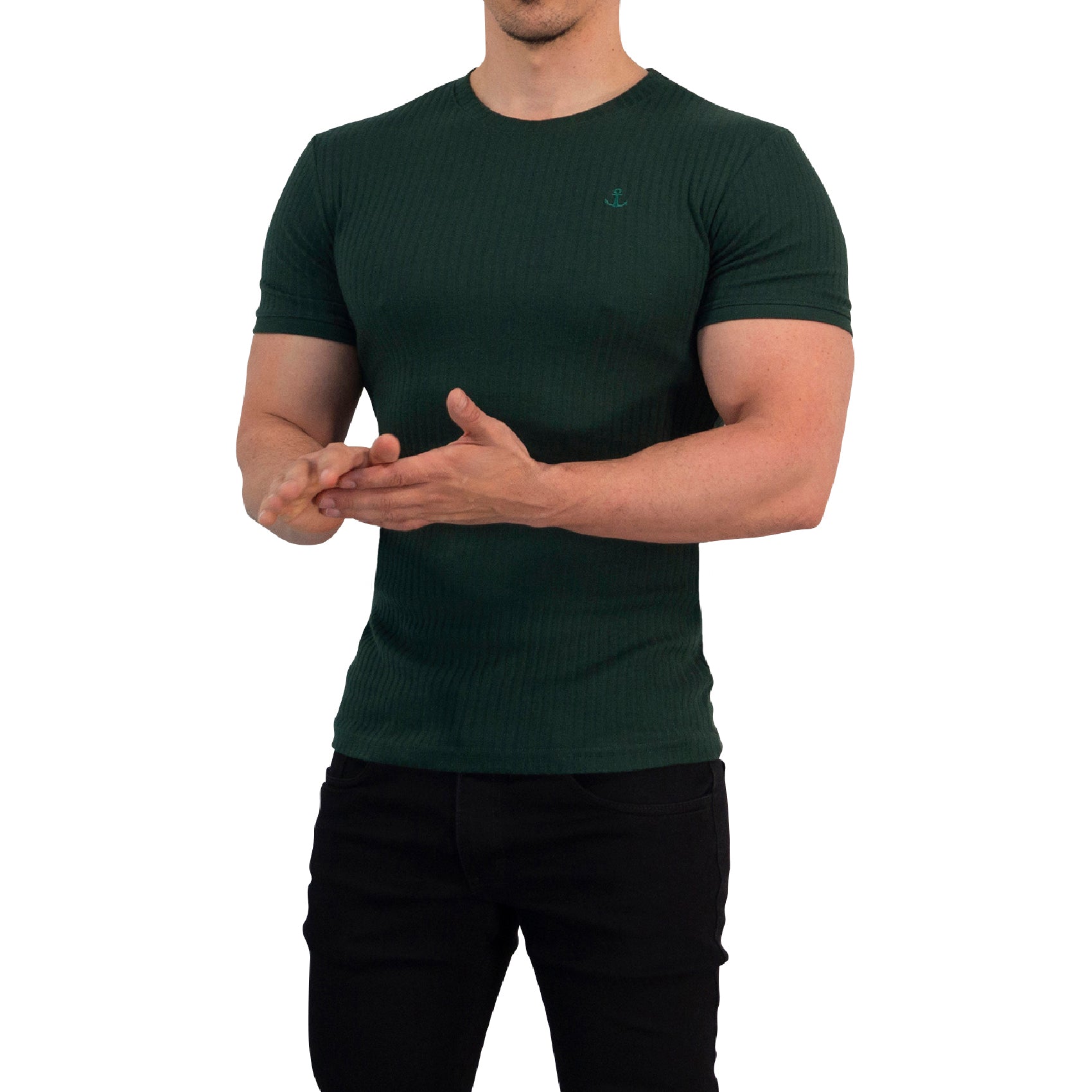 Playera Ribbed Short Sleeve Seaweed Green