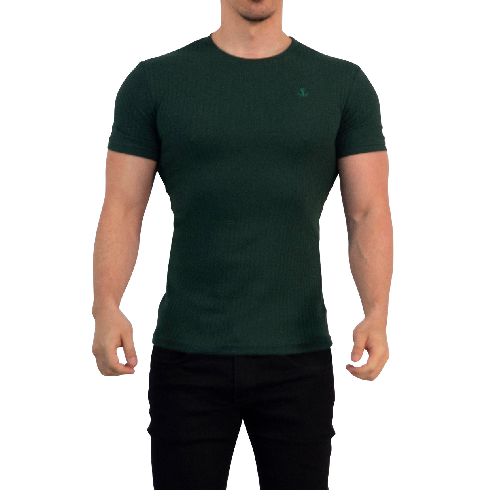 Playera Ribbed Short Sleeve Seaweed Green