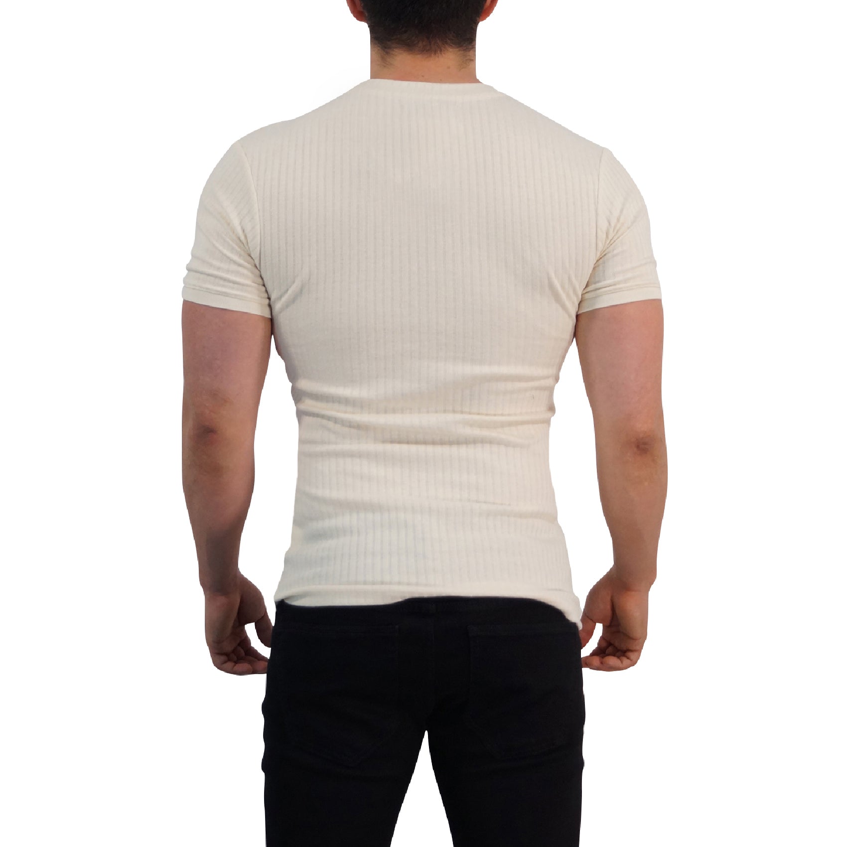 Playera Ribbed Short Sleeve Raw Cream