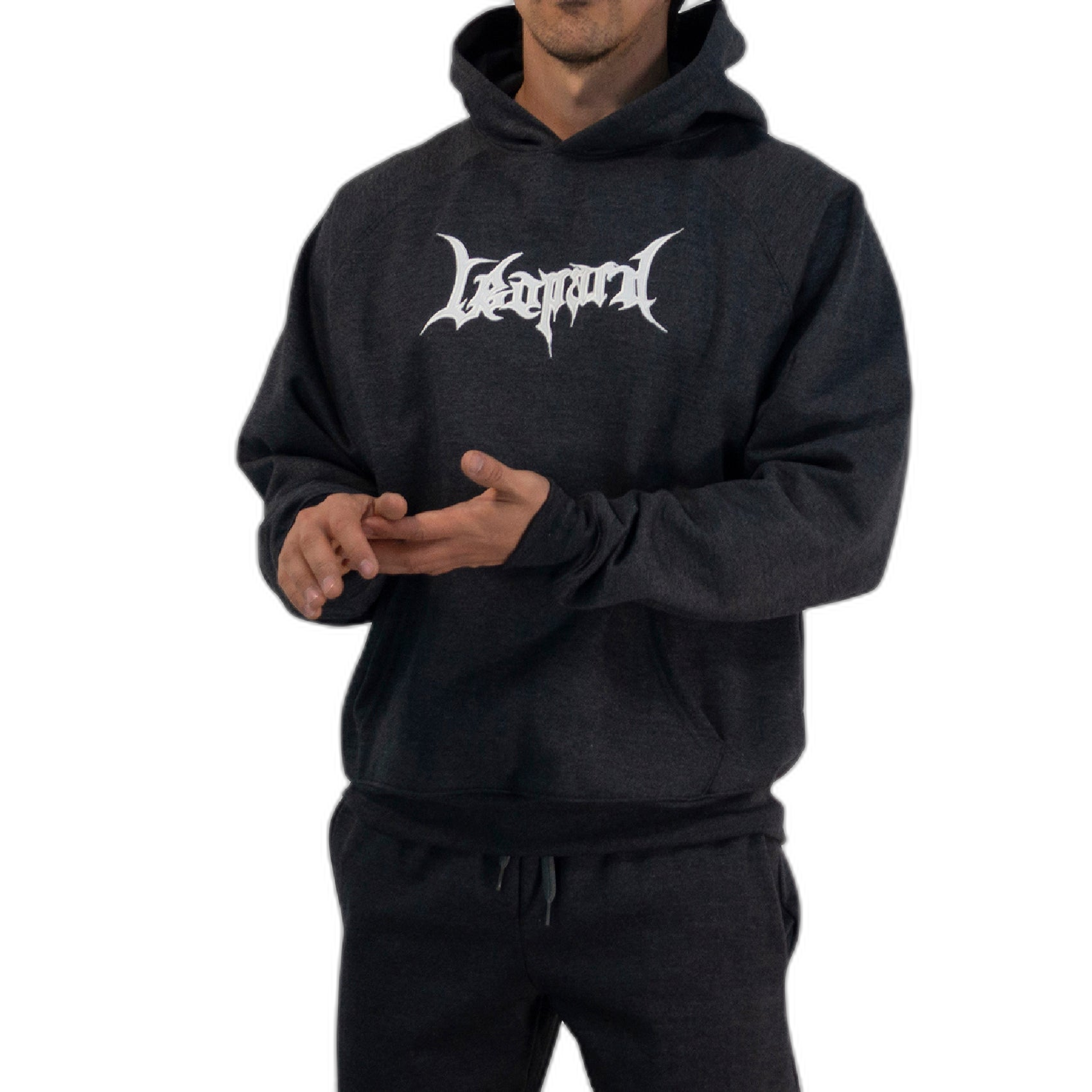 Hoodie Oversized Dark Series Distresed Logo Dark Gray
