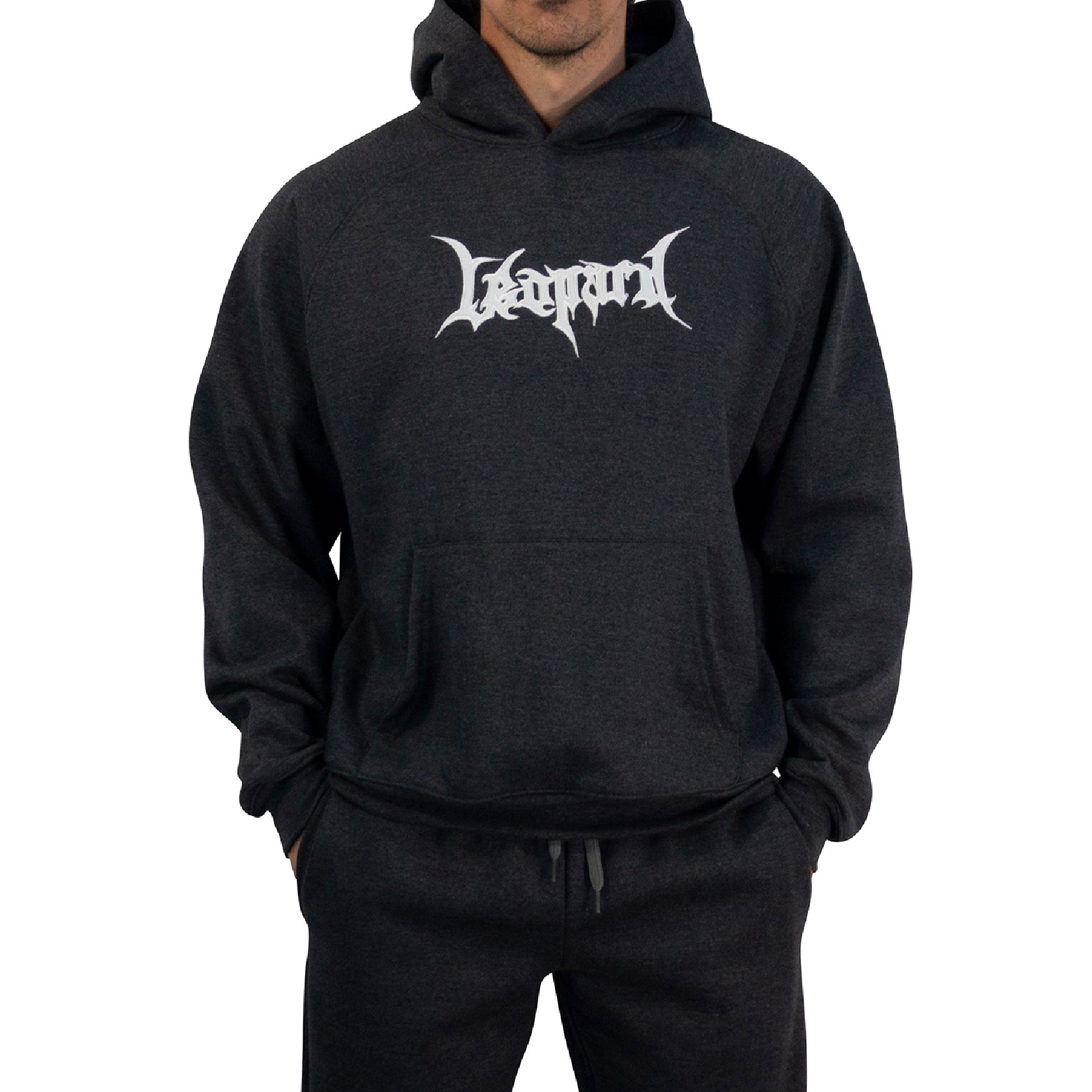 Hoodie Oversized Dark Series Distresed Logo Dark Gray