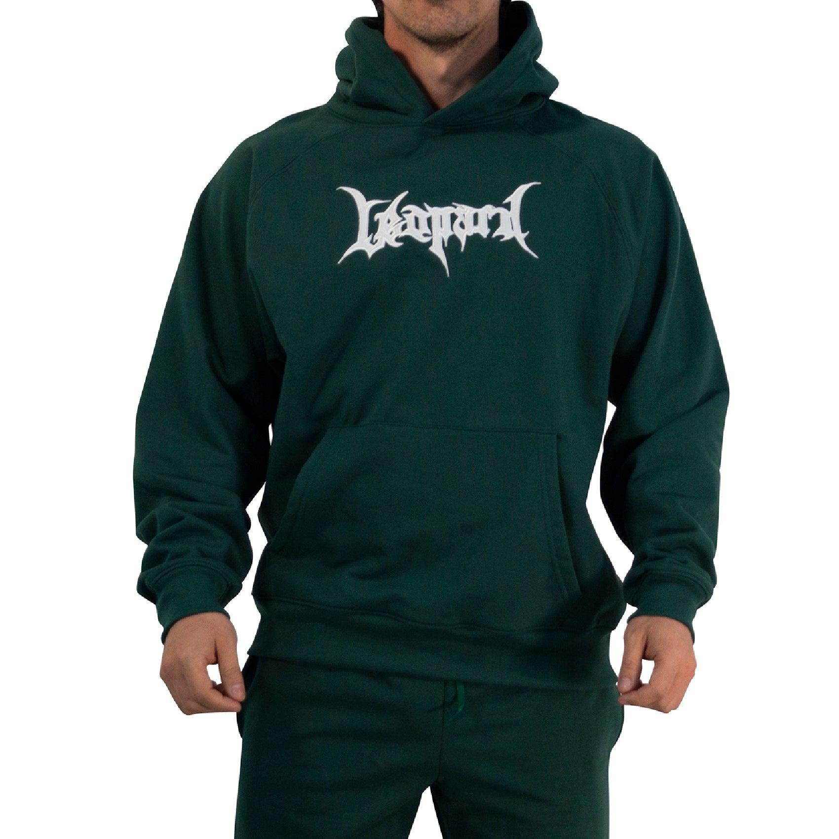 Hoodie Oversized Dark Series Distresed Logo Dark Green