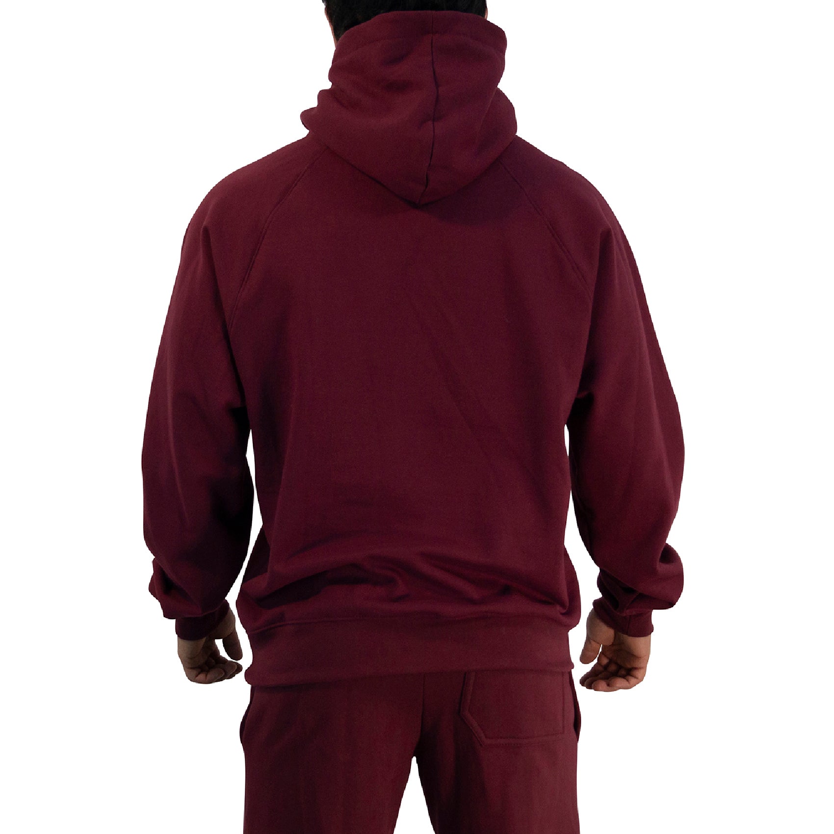 Hoodie Oversized Dark Series Distresed Logo Burgundy