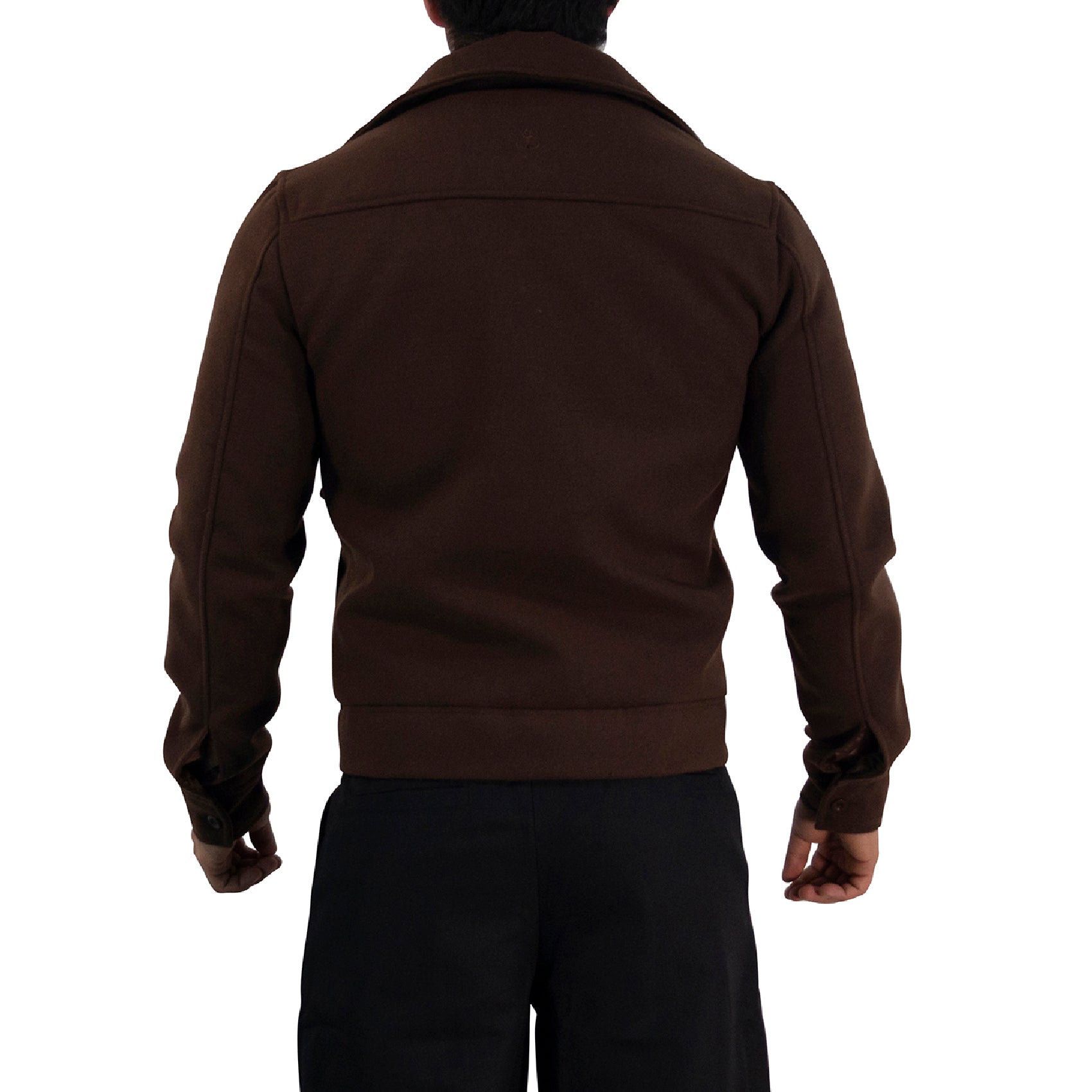 Regent Melton Jacket Boxy Fit Brown