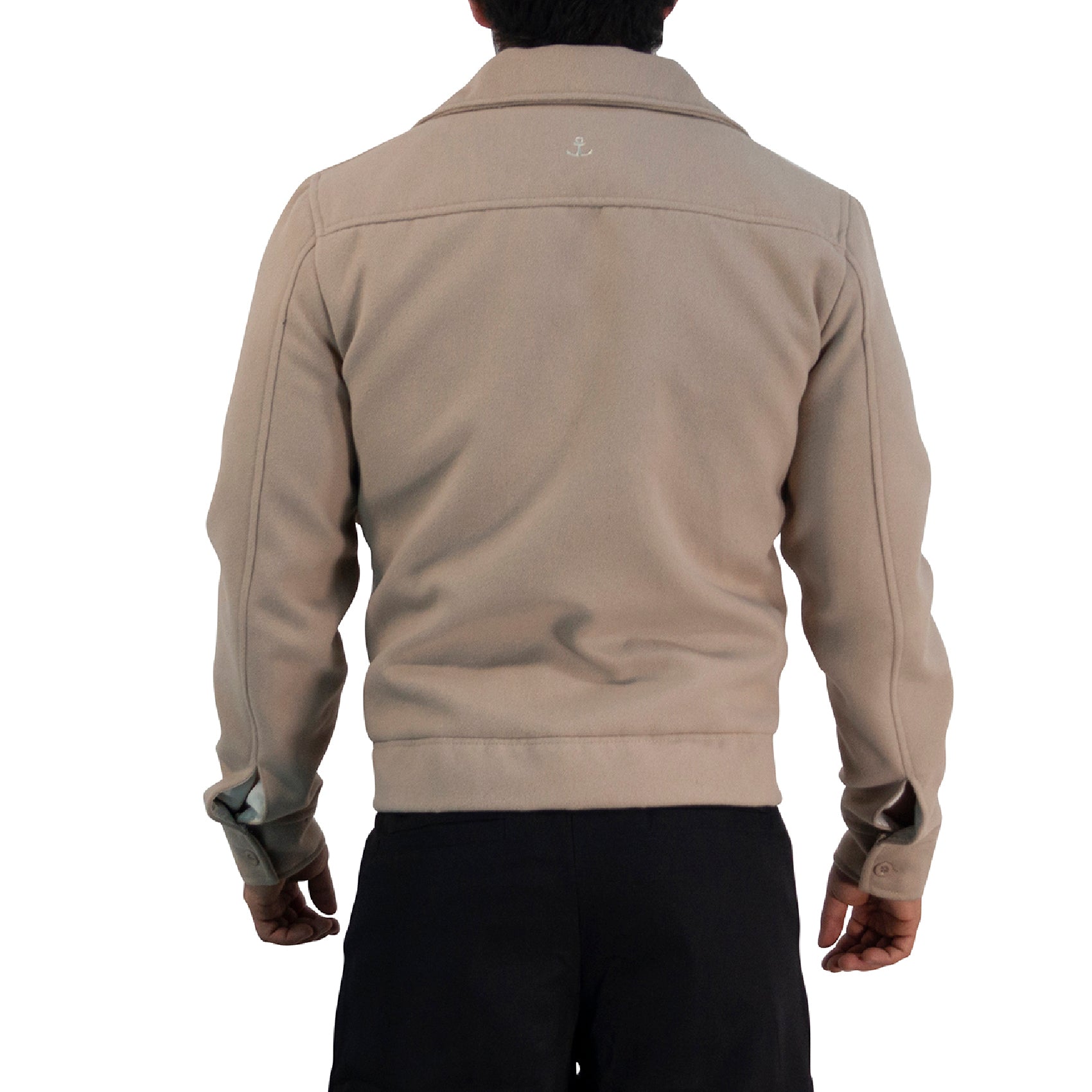 Regent Melton Jacket Boxy Fit Beige Latte