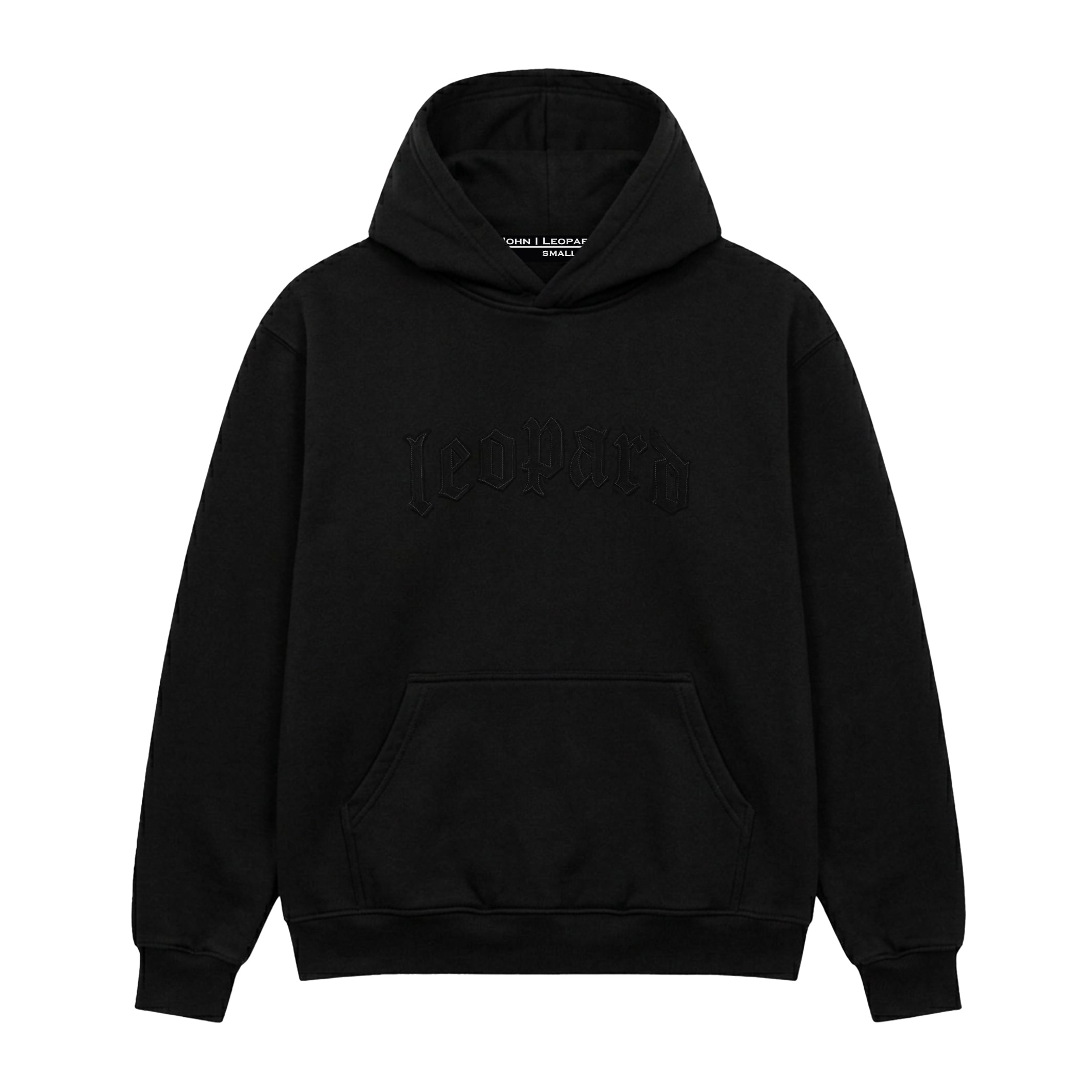 Oversized Hoodie Laser Stitch Black