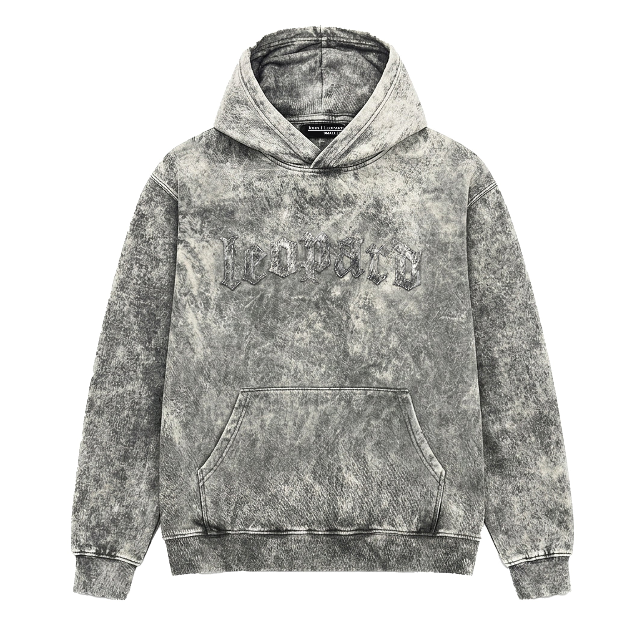 Oversized Hoodie Laser Stitch Acid Gray
