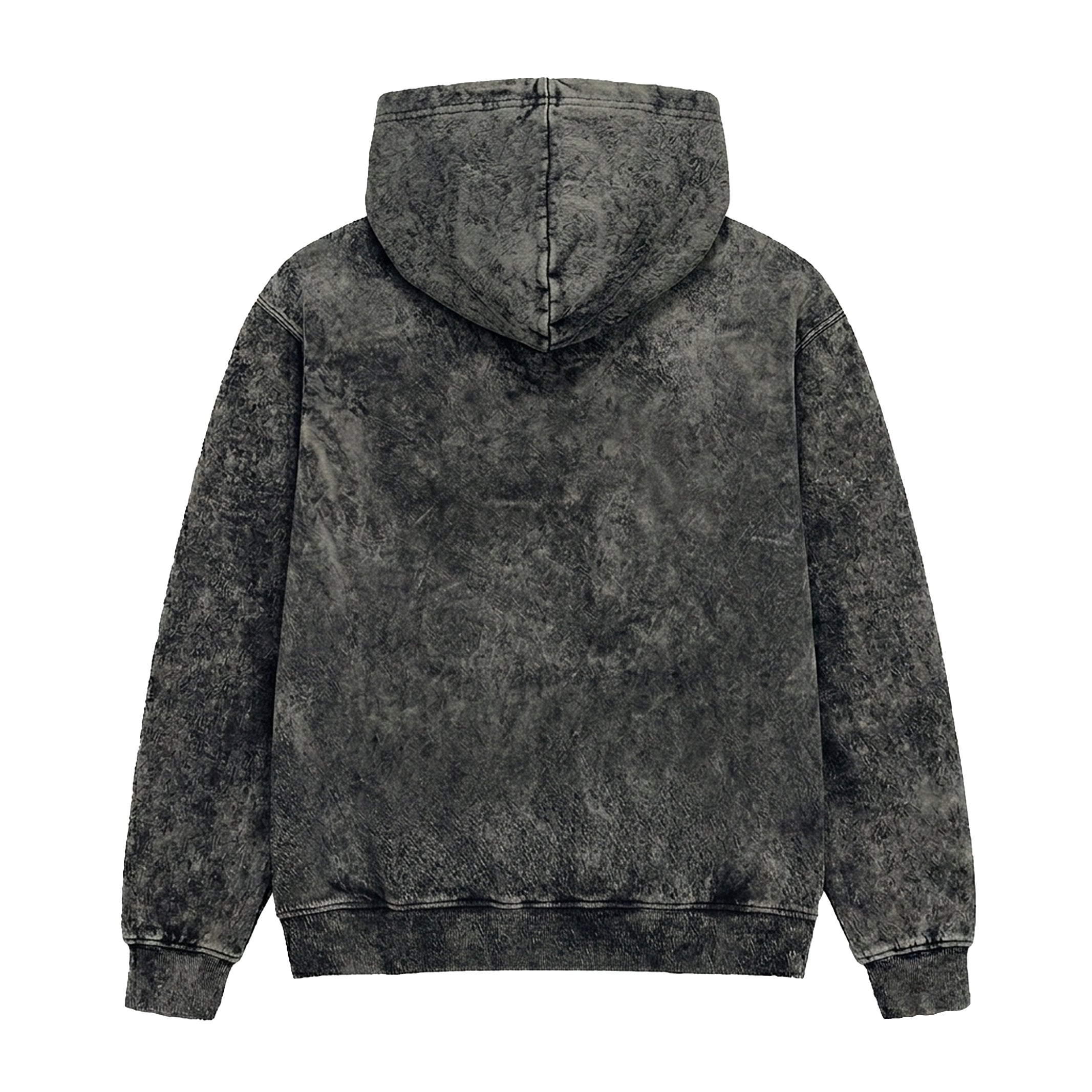 Oversized Hoodie Laser Stitch Acid Black