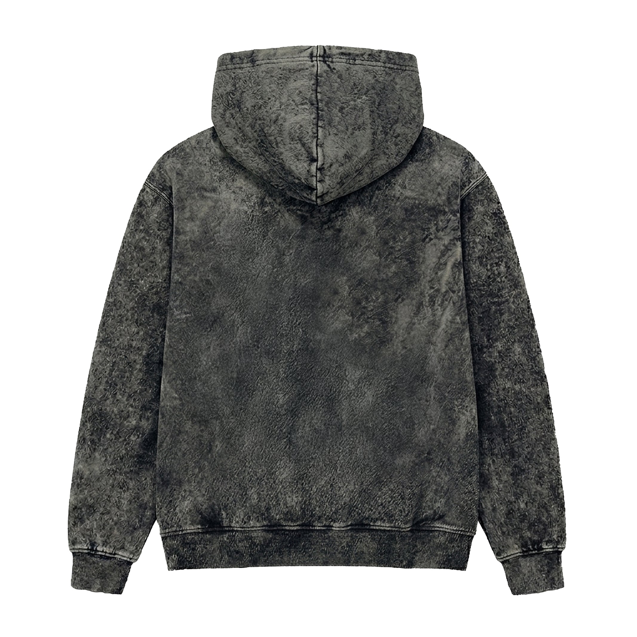 Oversized Hoodie Laser Stitch Acid Black