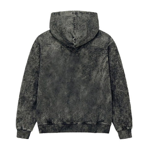 Oversized Hoodie Laser Stitch Acid Black