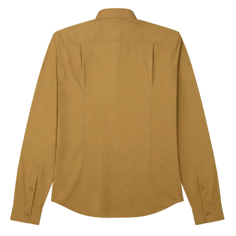 Camisa Cuello Mao Manga Larga Walnut