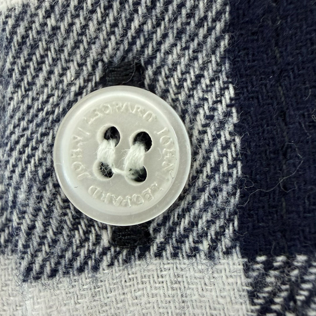 Oversized Flannel Shirt Checkers White / Navy
