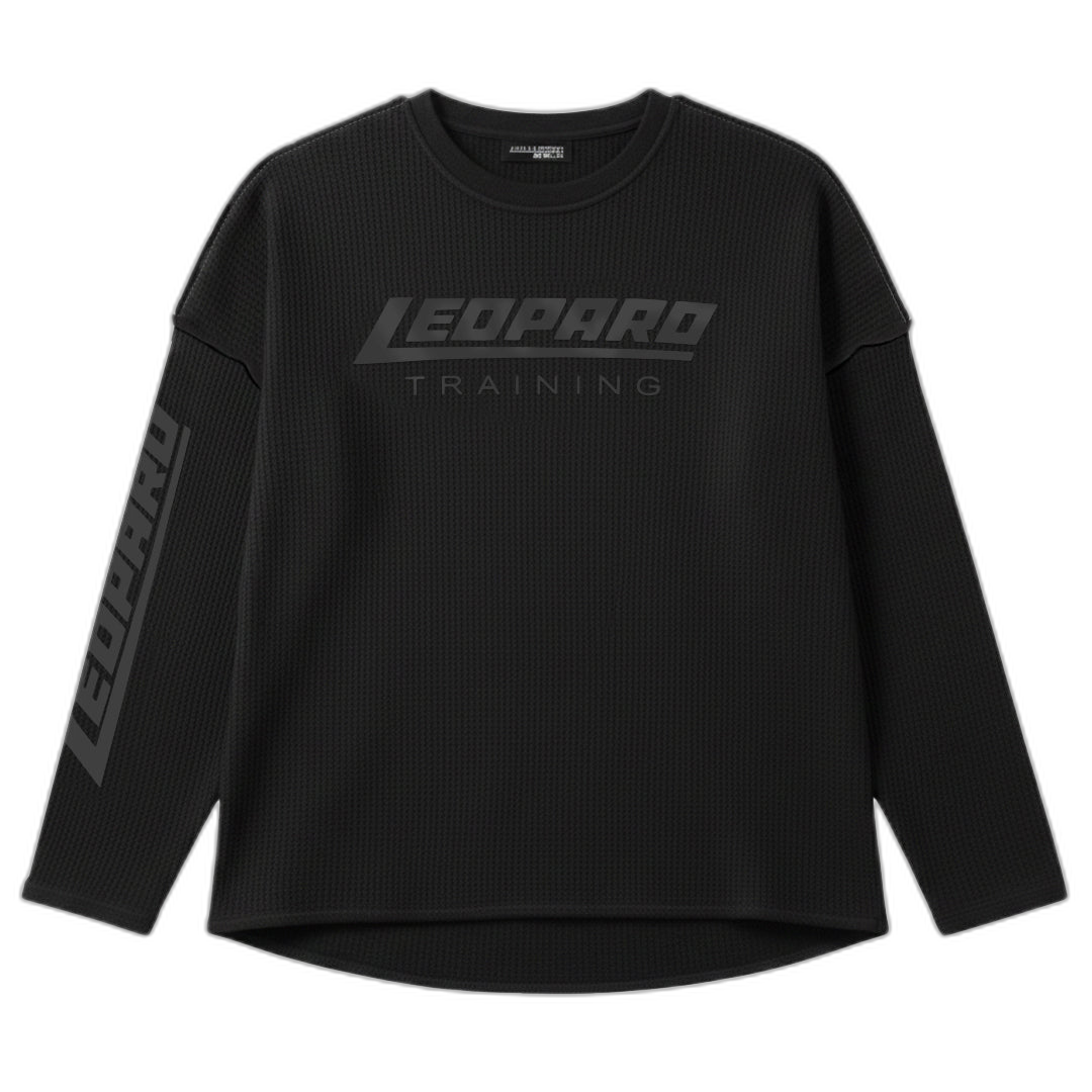 Playera Thermal Waffle Longsleeve Black