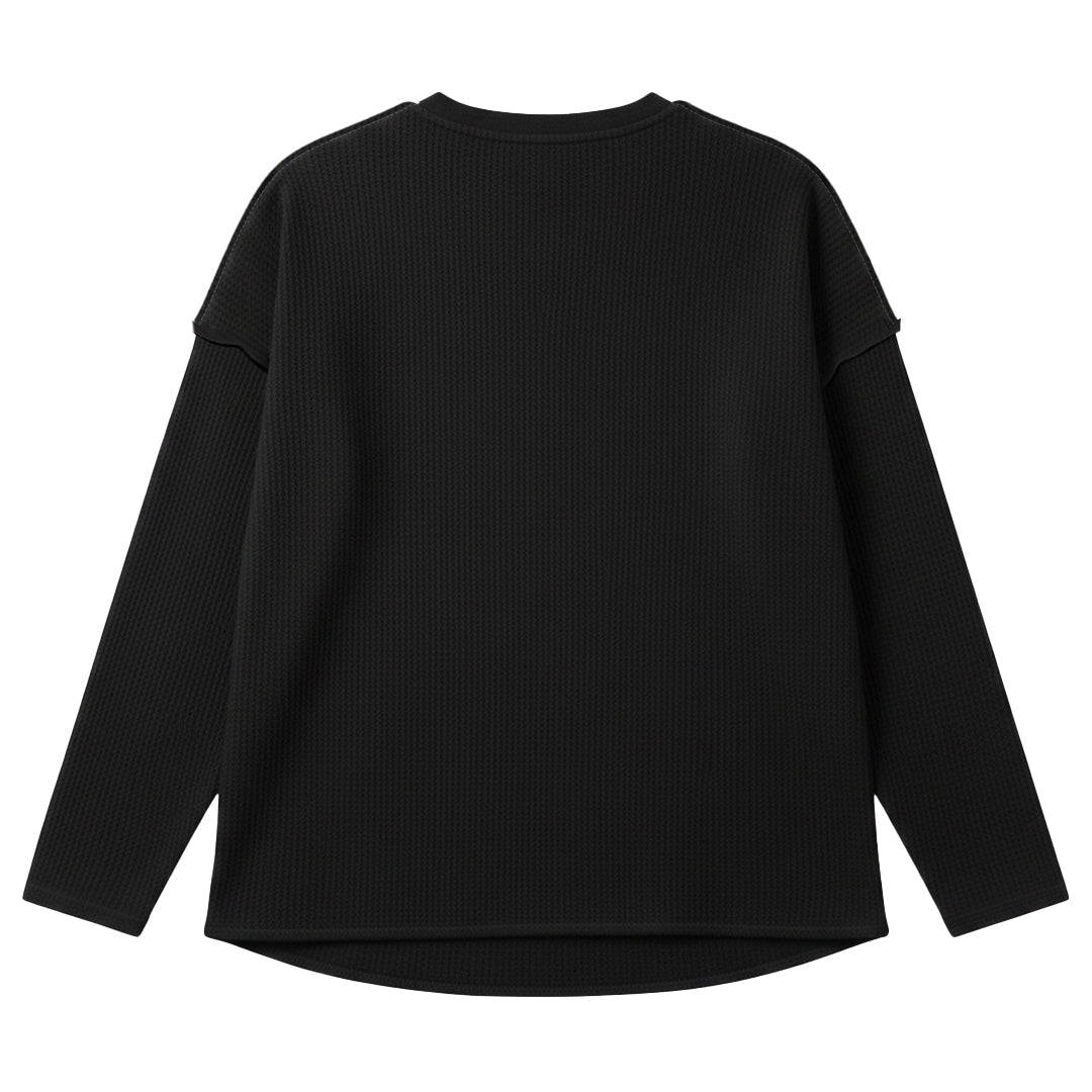 Playera Thermal Waffle Longsleeve Black