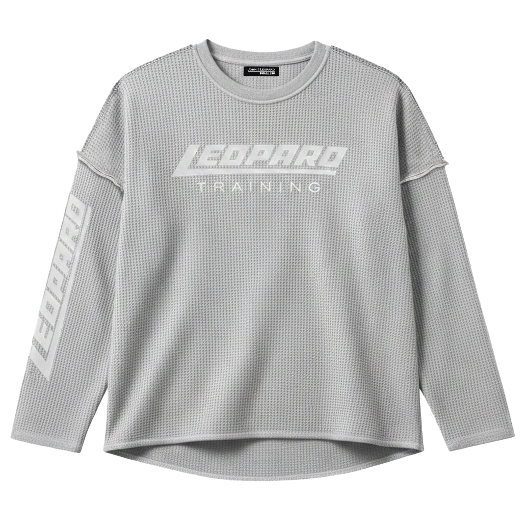 Playera Thermal Waffle Longsleeve Light Gray