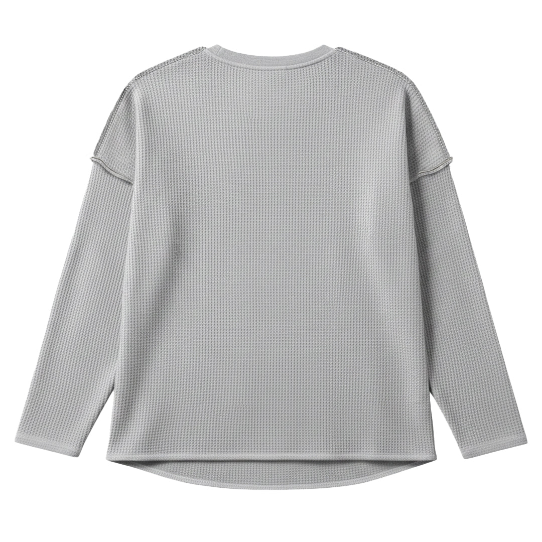 Playera Thermal Waffle Longsleeve Light Gray