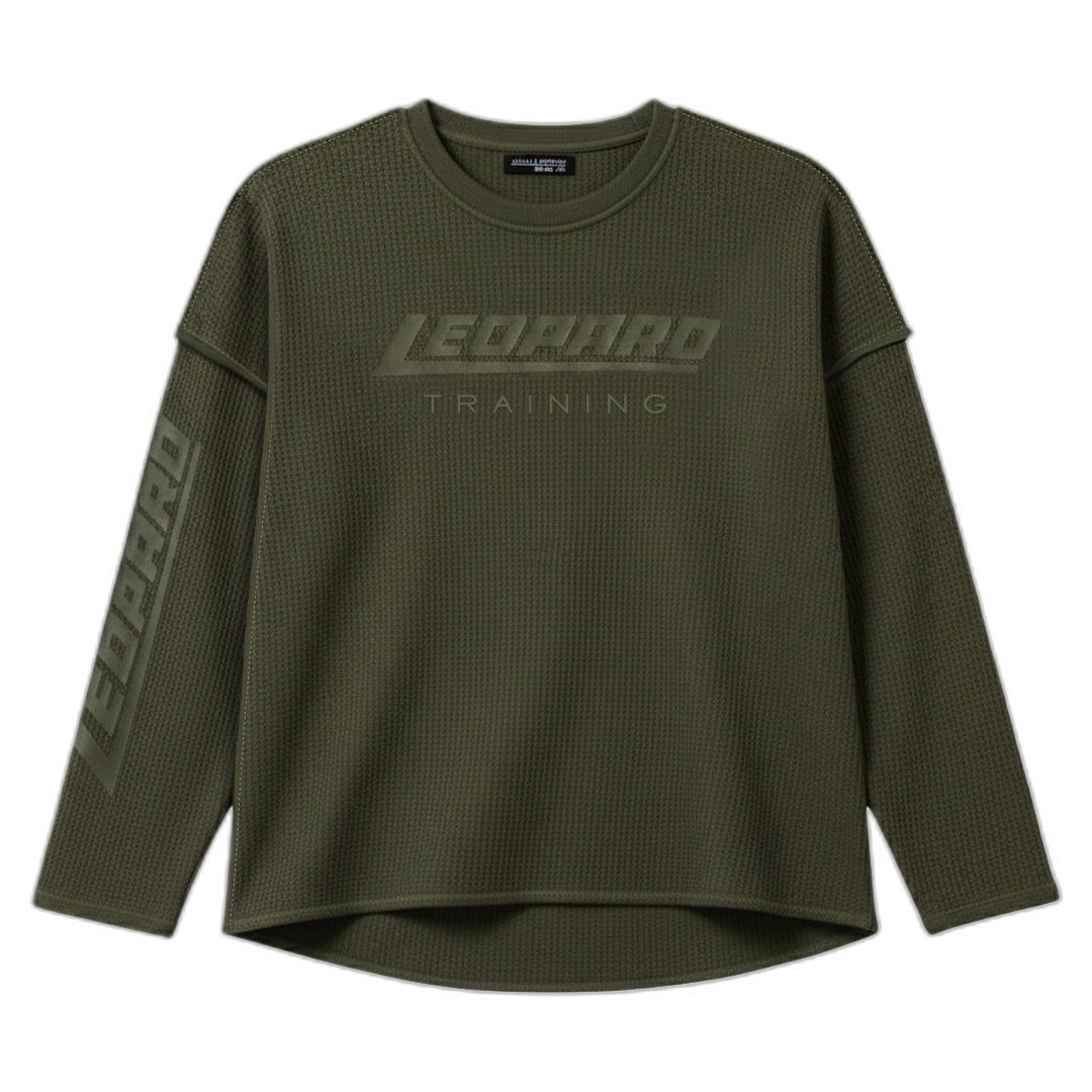 Playera Thermal Waffle Longsleeve Olive Green