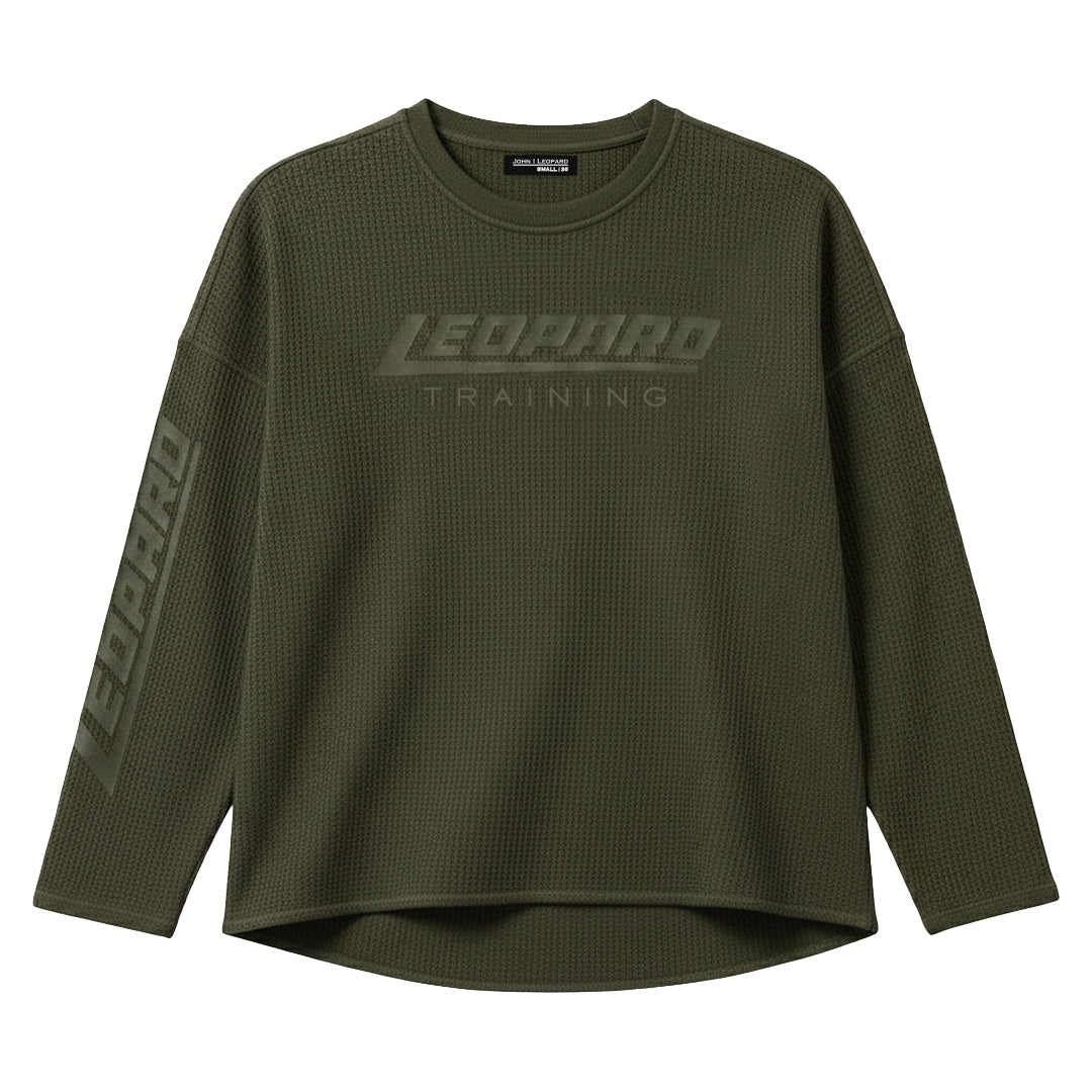 Playera Thermal Waffle Longsleeve Olive Green