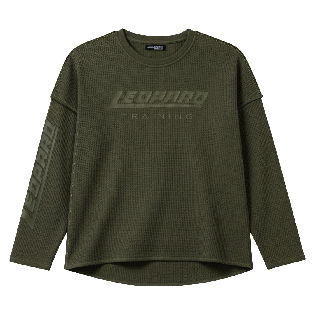 Playera Thermal Waffle Longsleeve Olive Green